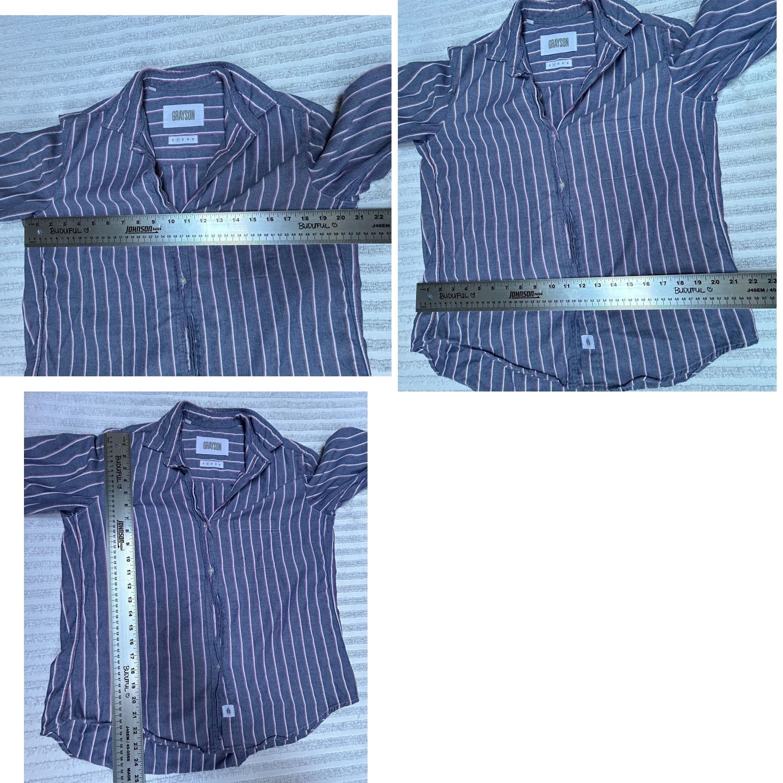 Vintage Grayson Button Front Shirt Cotton Long Sleeve Top Striped Blue Size 2 Size XS / US 0-2 / IT 36-38 - 8 Thumbnail