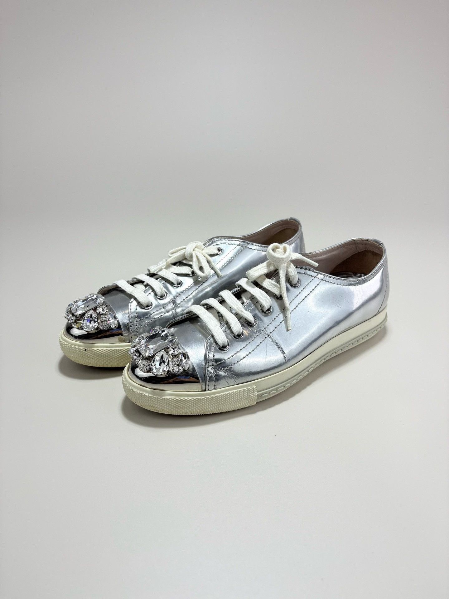 Miu Miu Miumiu Rhinestone Casual Sneakers Size US 6.5 / IT 36.5 - 1 Thumbnail