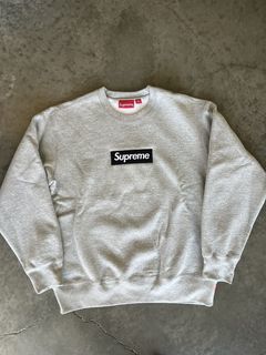 Supreme Supreme Heather Grey Box Logo Crewneck | Grailed