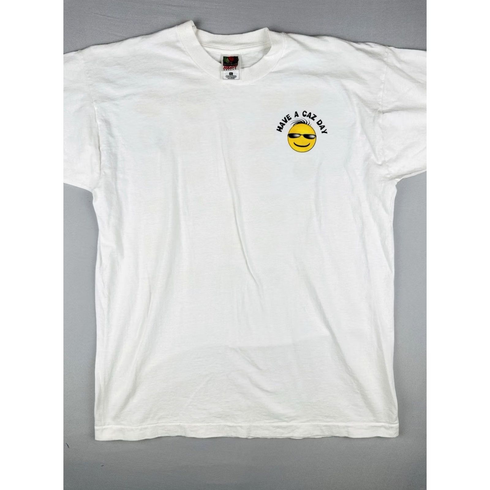 Fruit Of The Loom VINTAGE 90s Have A Day Smiley Face Tshirt XL White Single Stitch Fruit of the Loom Mens Size US XL / EU 56 / 4 - 3 Thumbnail