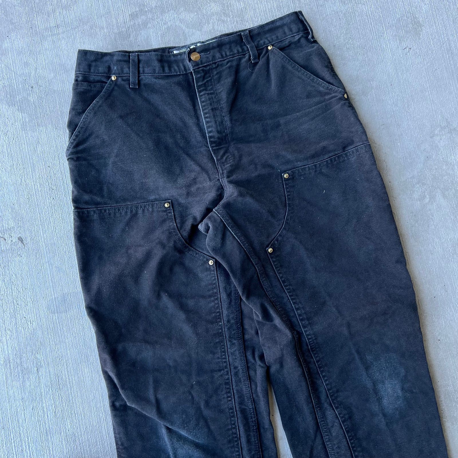 Carhartt × Vintage Vintage Y2K Carhartt black double knee work carpenter pants Size US 32 / EU 48 - 2 Thumbnail