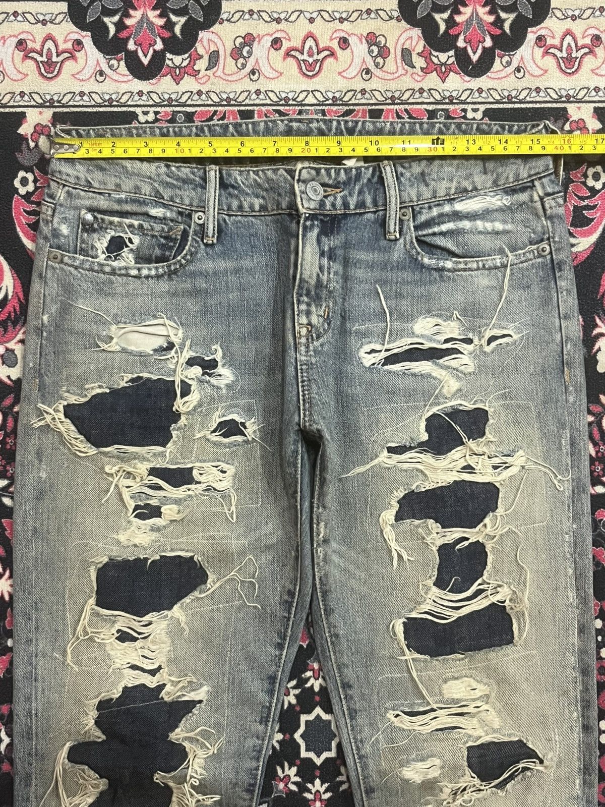 RRL Ralph Lauren Vintage Ralph Lauren Denim Destroyed Skinny Boyfriend Jeans Size 27" / US 4 / IT 40 - 12 Thumbnail