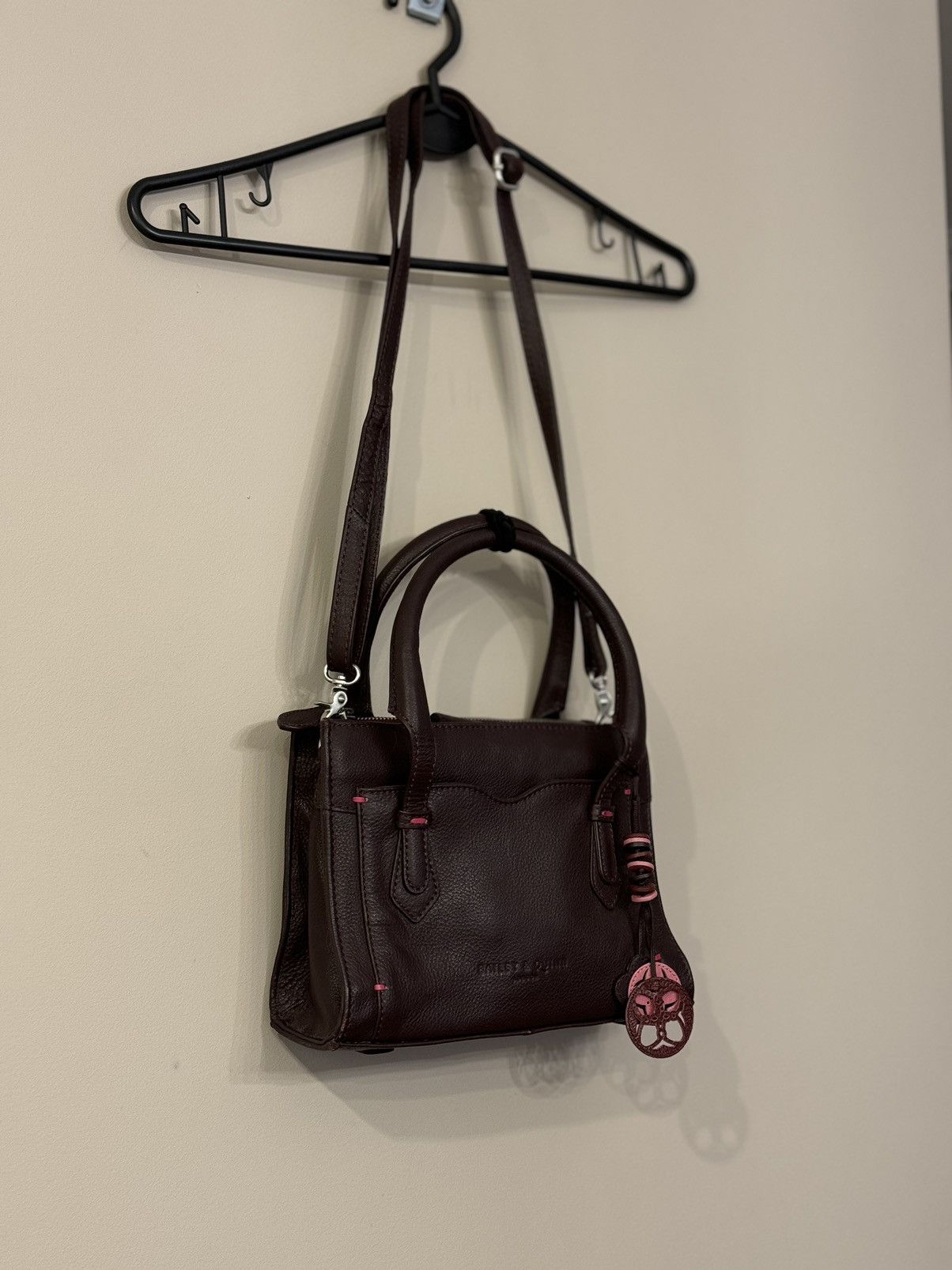 Vintage Bailey & Quinn London leather burgundy shoulder bag hand Size ONE SIZE - 1 Thumbnail