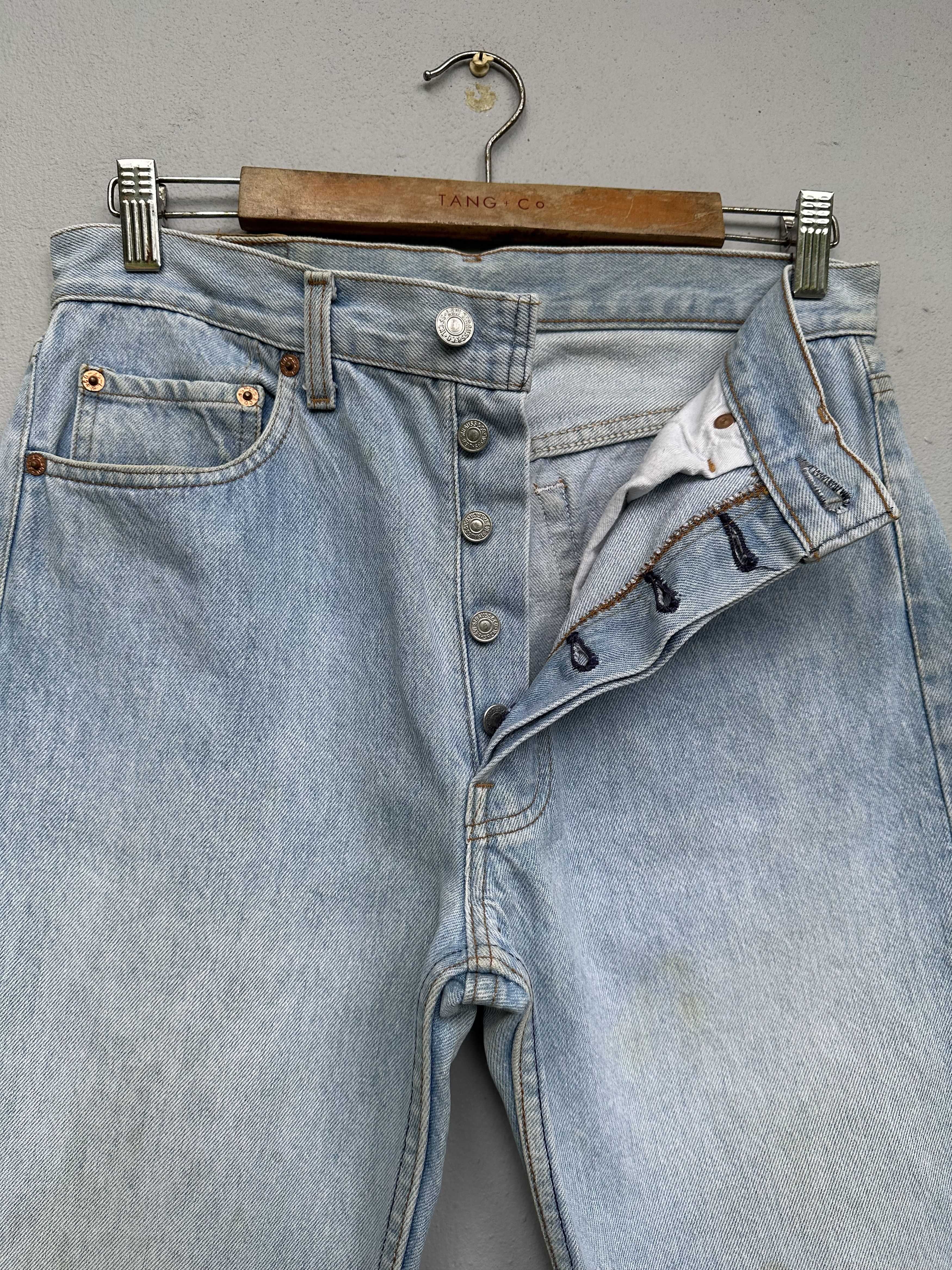Levi's Vintage 1993 Levi's 501 Distressed Denim Jeans Size US 30 / EU 46 - 4 Thumbnail