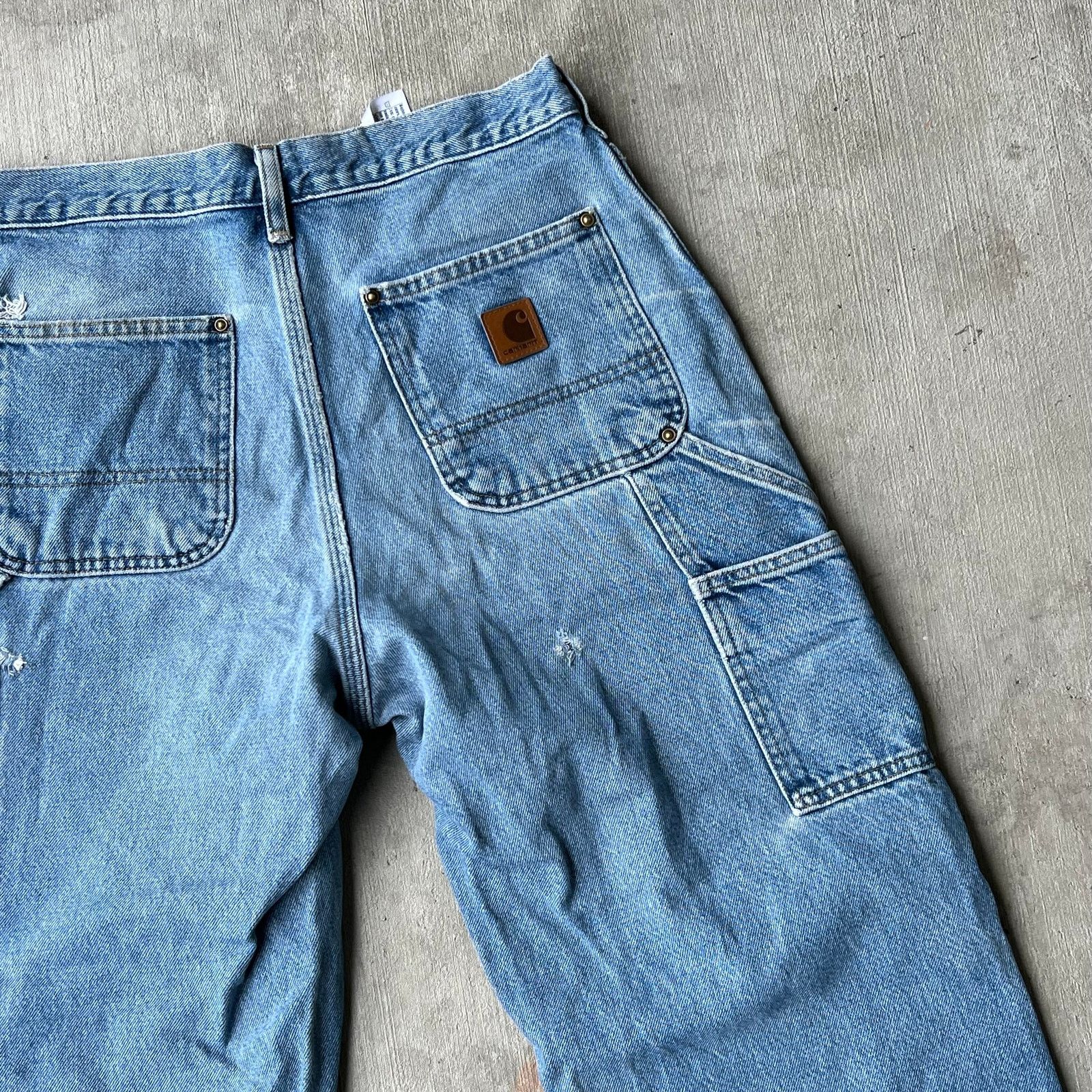 Carhartt × Vintage Carhartt denim blue jeans double knee work carpenter pants Size US 29 - 5 Thumbnail