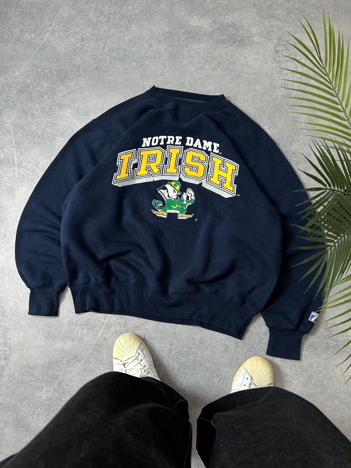 Vintage Vintage Notre Dame Irish 🇮🇪 7Logo Sweatshirt mens blue Size US L / EU 52-54 / 3 - 1 Thumbnail