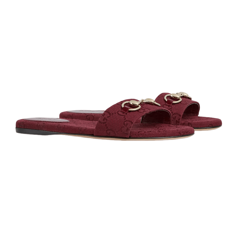 Gucci GUCCI Rosso Ancora GG Canvas Sandals New/Auth Size US 8 / IT 38 - 2 Thumbnail