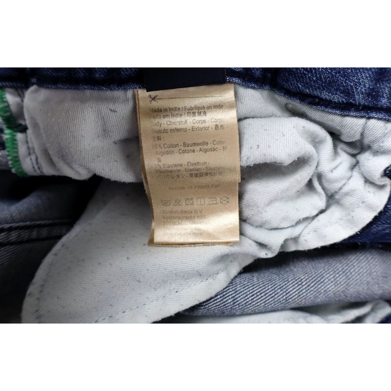 Scotch & Soda SCOTCH & SODA Skim Bi - Stretch Jeans Men's W29/L32 Slim Blue Whiskers Faded Zip Jeans Mens Slim W29/L32 Blue Zip Size US 29 - 7 Thumbnail