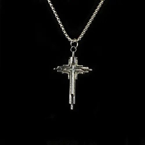 VIBE Abstract Cross Punk Necklace Chain Size ONE SIZE - 7 Thumbnail