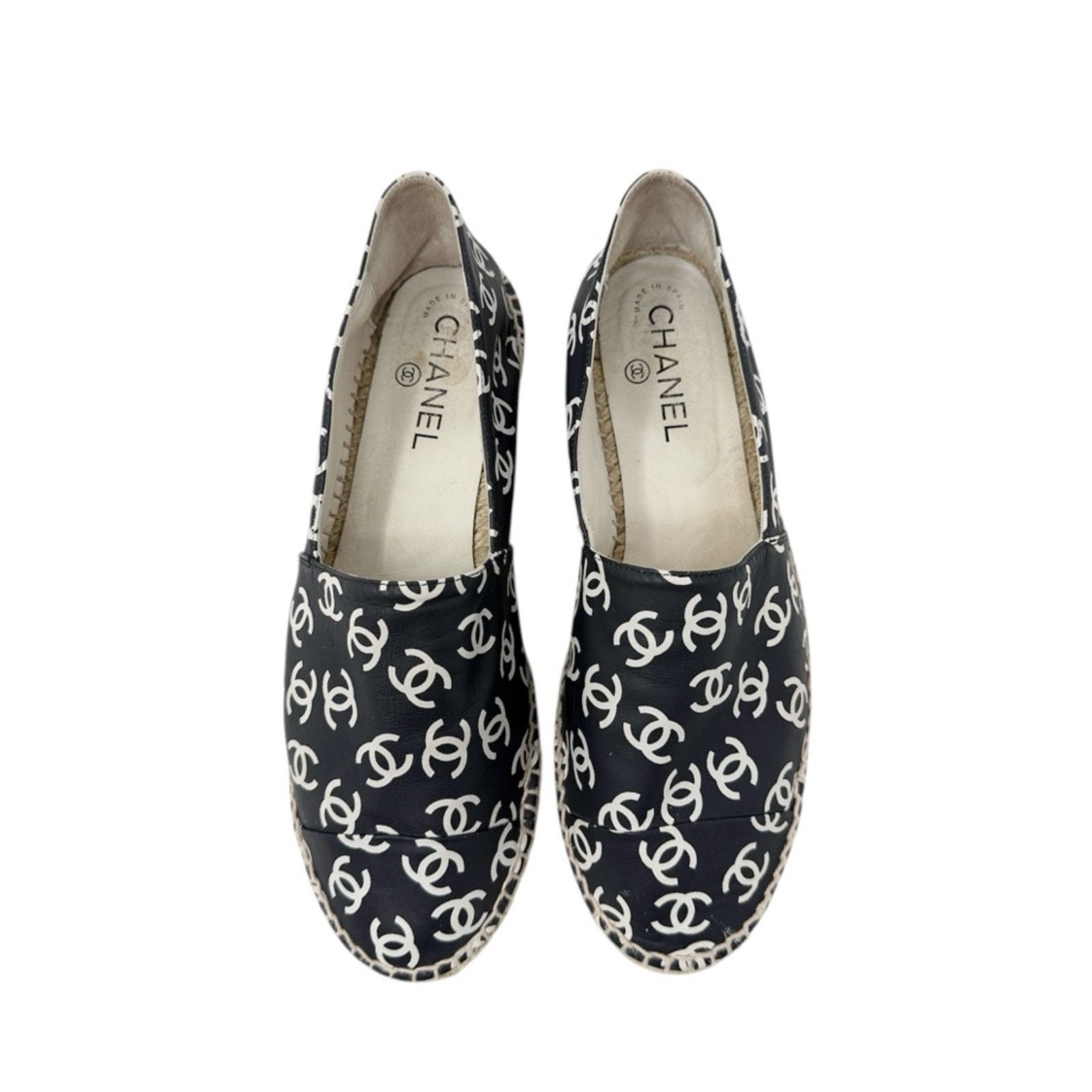 Chanel Chanel CC Monogram Logo Leather Espadrilles Size 40 Size US 10 / IT 40 - 4 Thumbnail