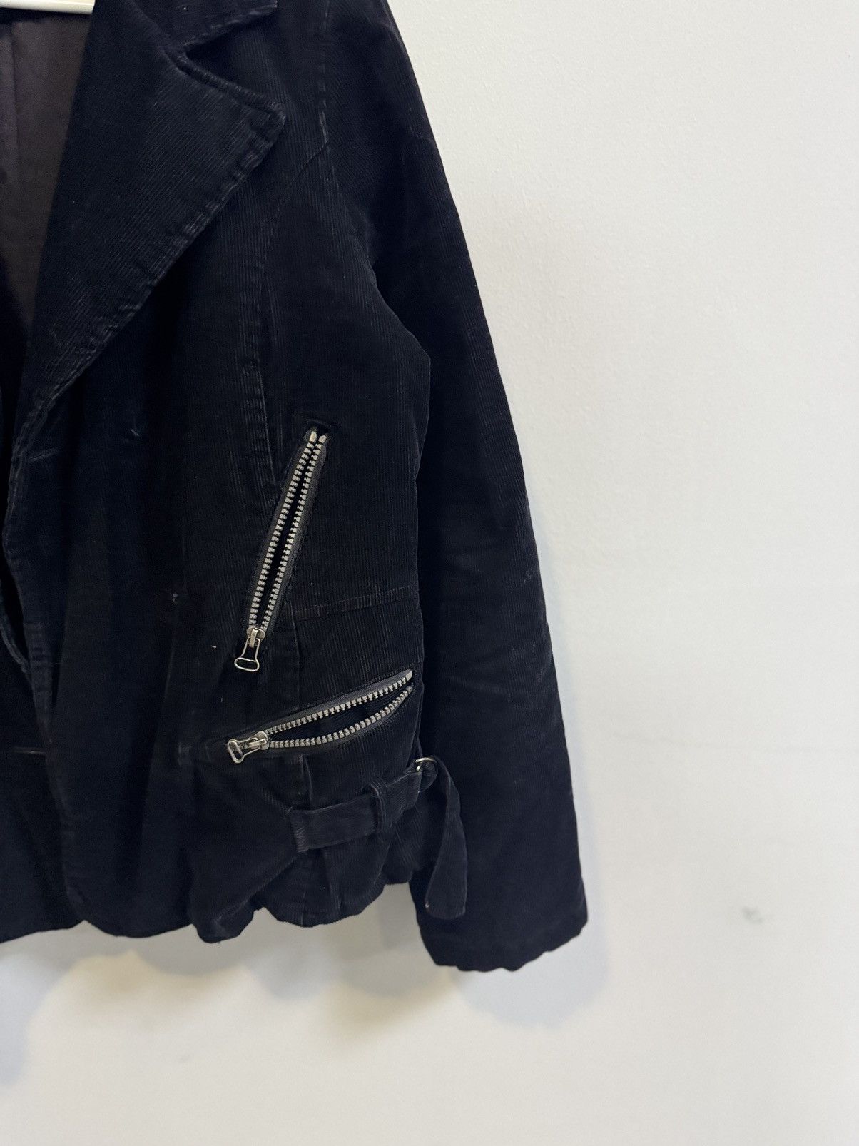 Other Vintage Y2K Archive Cropped Denim Velvet Bomber Jacket Size S / US 4 / IT 40 - 3 Thumbnail