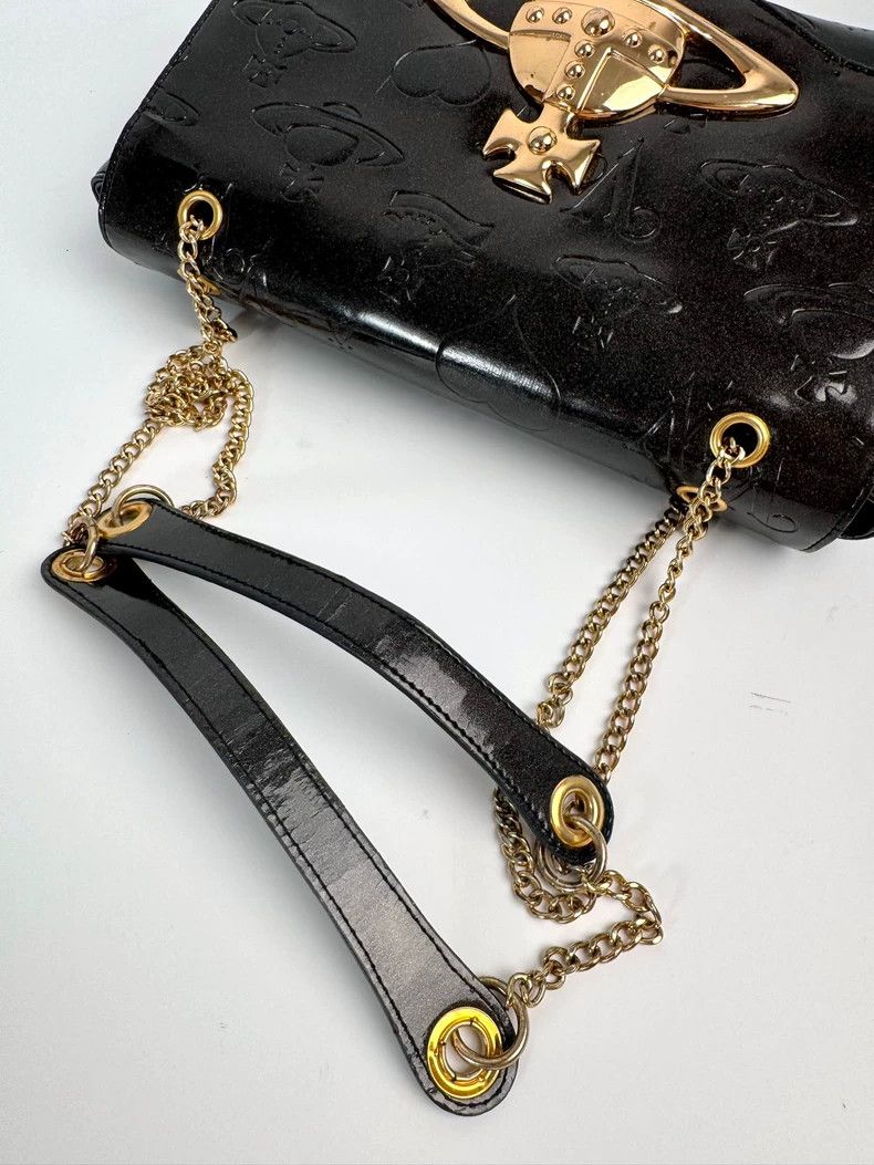 Vivienne Westwood Vivienne Westwood size os Black and Gold Big Saturn Shoulde Size ONE SIZE - 6 Thumbnail