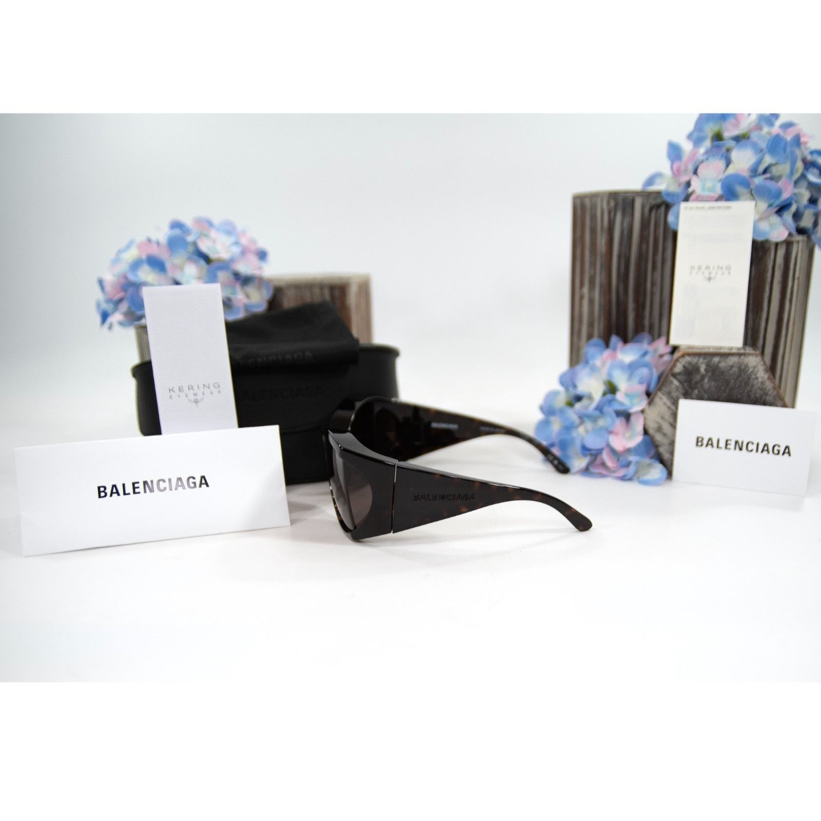 Balenciaga Balenciaga BB0154S Havana Brown Tortoise Logo Acrylic Wrap S Size ONE SIZE - 2 Thumbnail