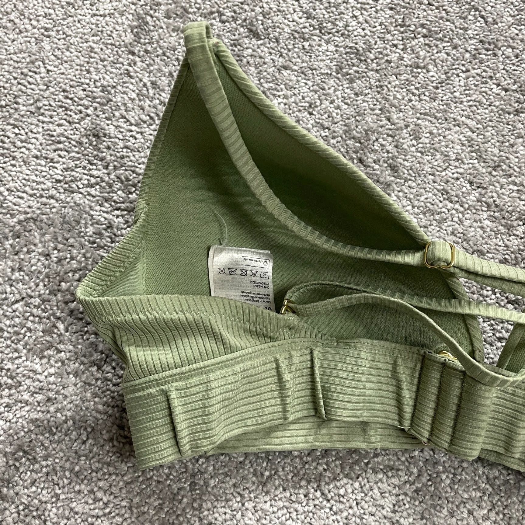 H&M H&M Bikini Top Womens US14 Green Push Up Padded Adjustable Strap Beach Swimwear Size XL / US 12-14 / IT 48-50 - 4 Thumbnail