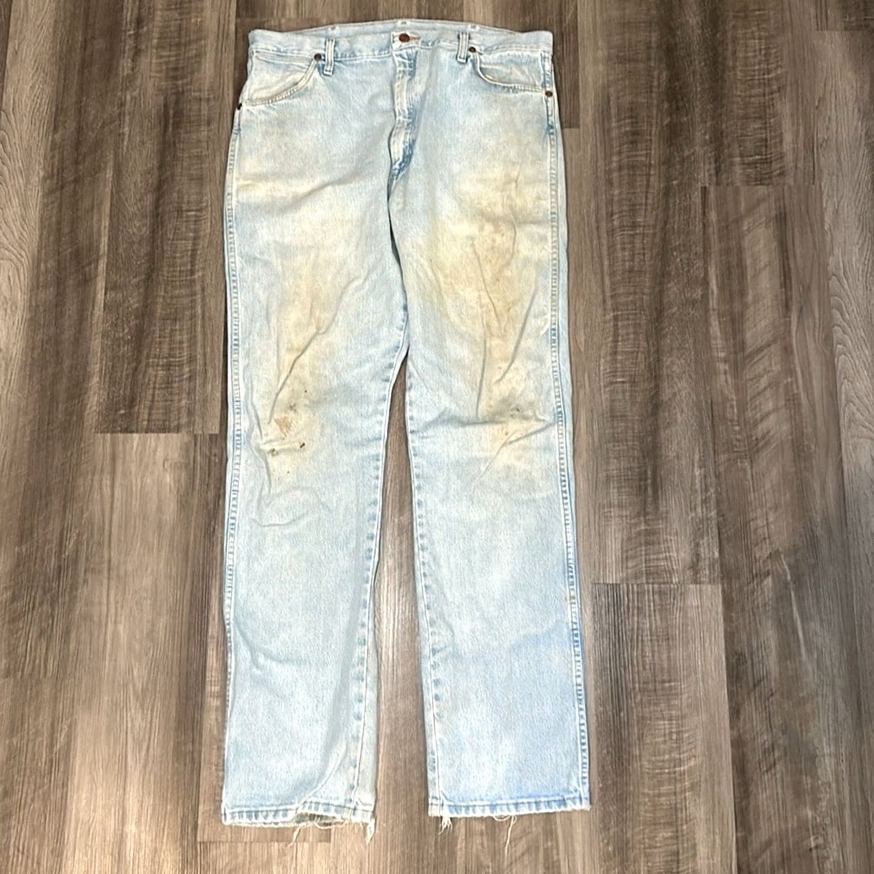 Wrangler VINTAGE Wrangler Cowboy Cut Original Fit Painters Work Jeans - 38x36 Mens Blue Jeans Size US 38 / EU 54 - 2 Thumbnail