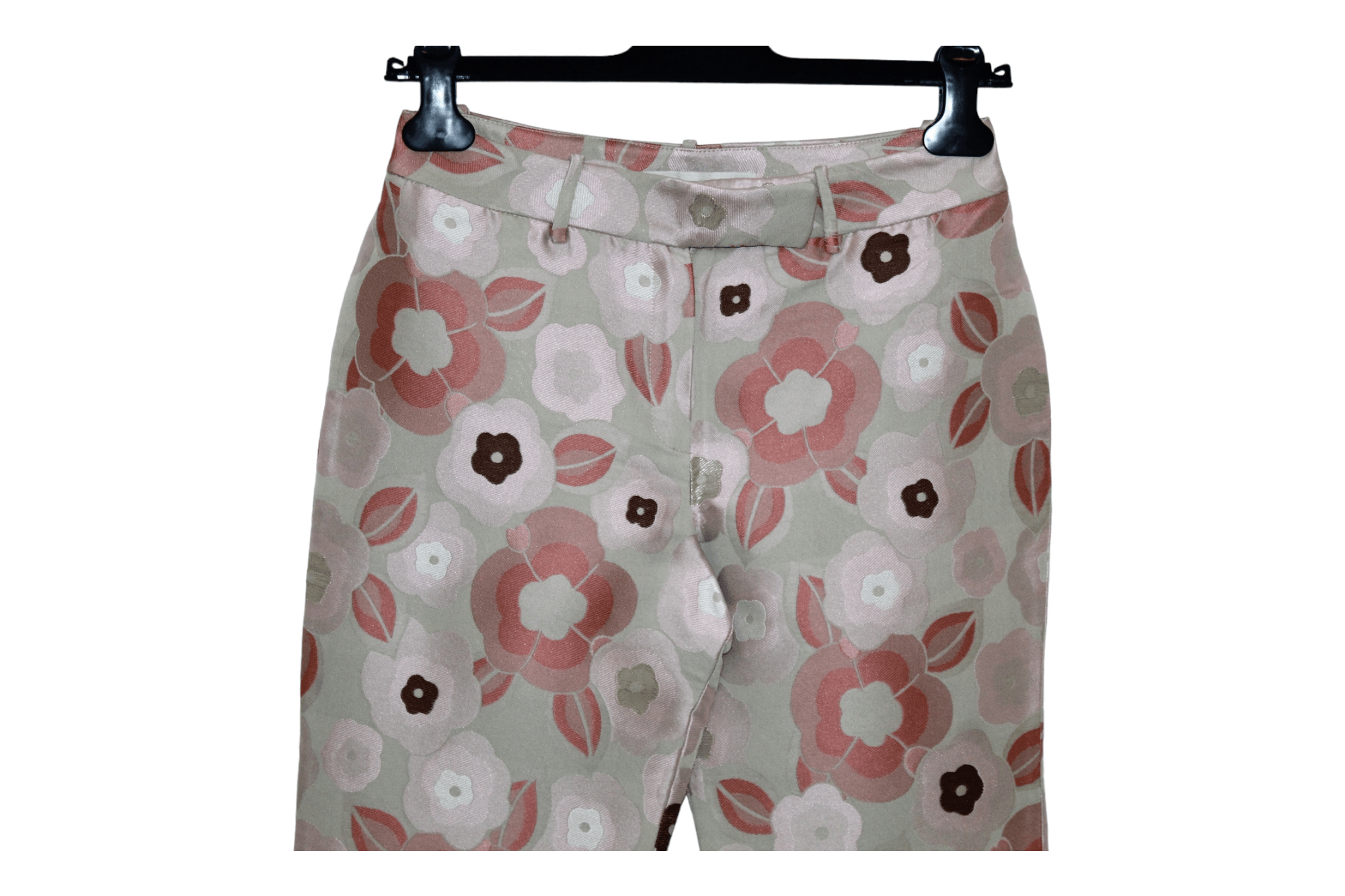 Martine Sitbon Sophie Sitbon Paris Floral Patterns Satin Fabric Luxury Pant Size 27" / US 4 / IT 40 - 6 Thumbnail