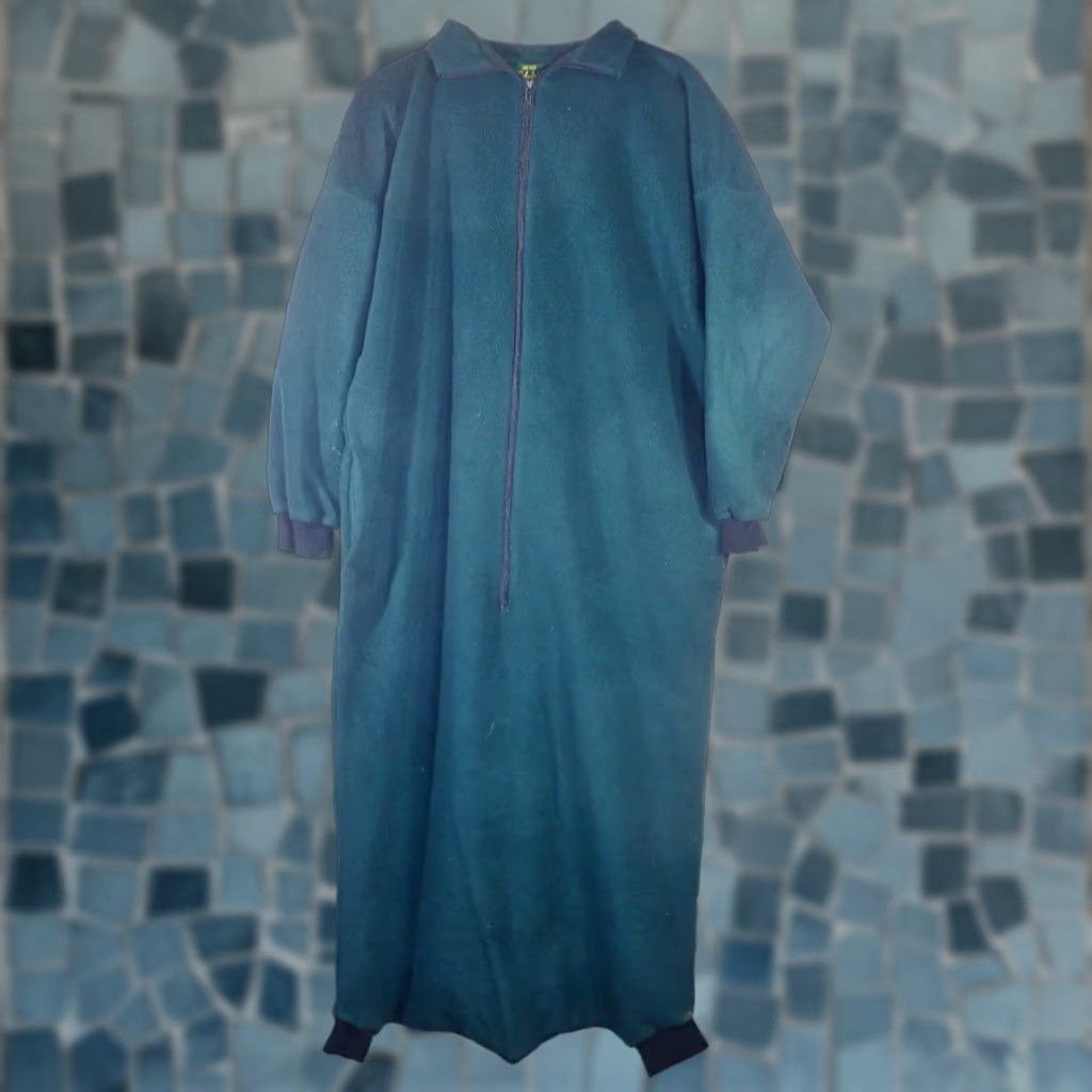 VINTAGE Cabela's Full Body Sleep Sack One Size Men's Green Fleece Pajama Zip Up Pocketed USA Made
