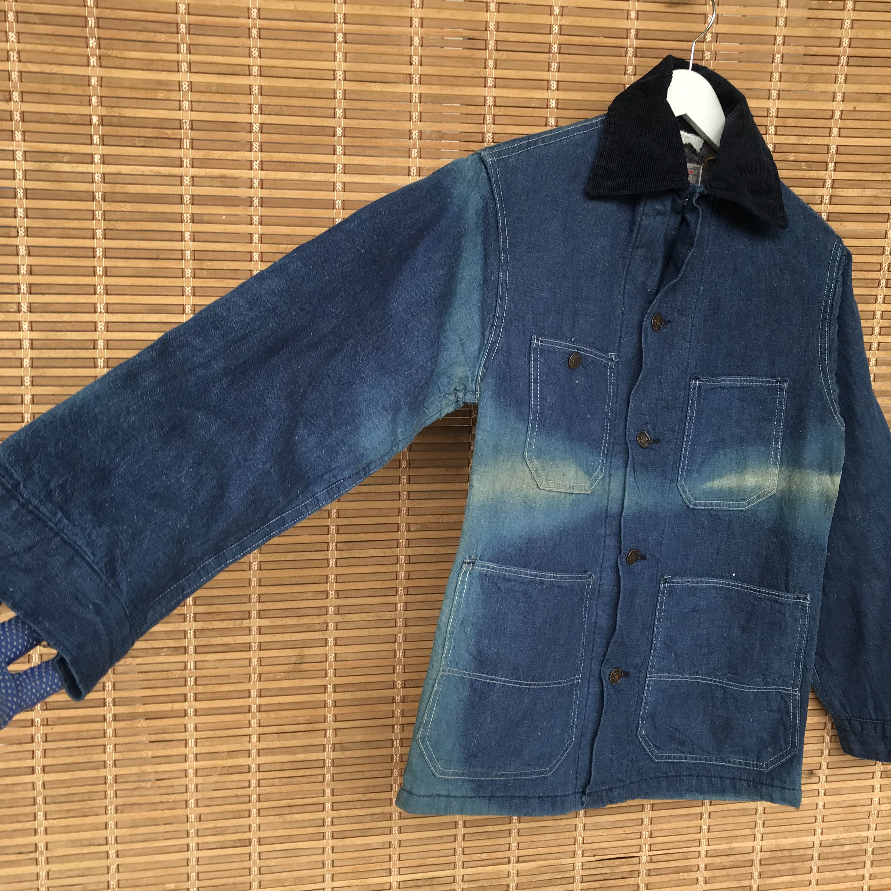 Edwin Vintage 80s Edwin denim sunfaded ageing blanket jacket Size US XS / EU 42 / 0 - 3 Thumbnail