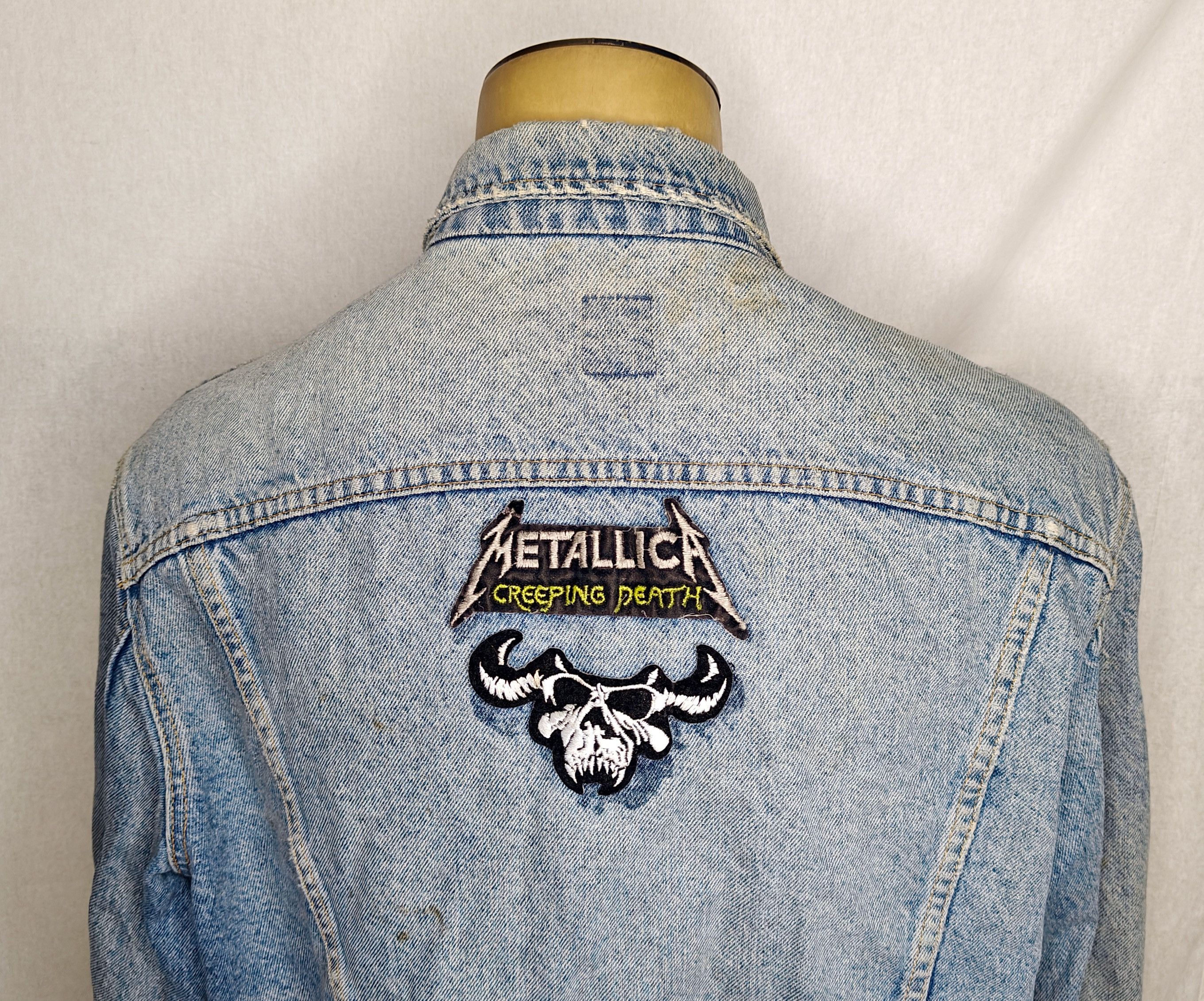 Lee Vtg 90s LEE Metallica Danzig patches denim jean jacket Size US L / EU 52-54 / 3 - 4 Thumbnail