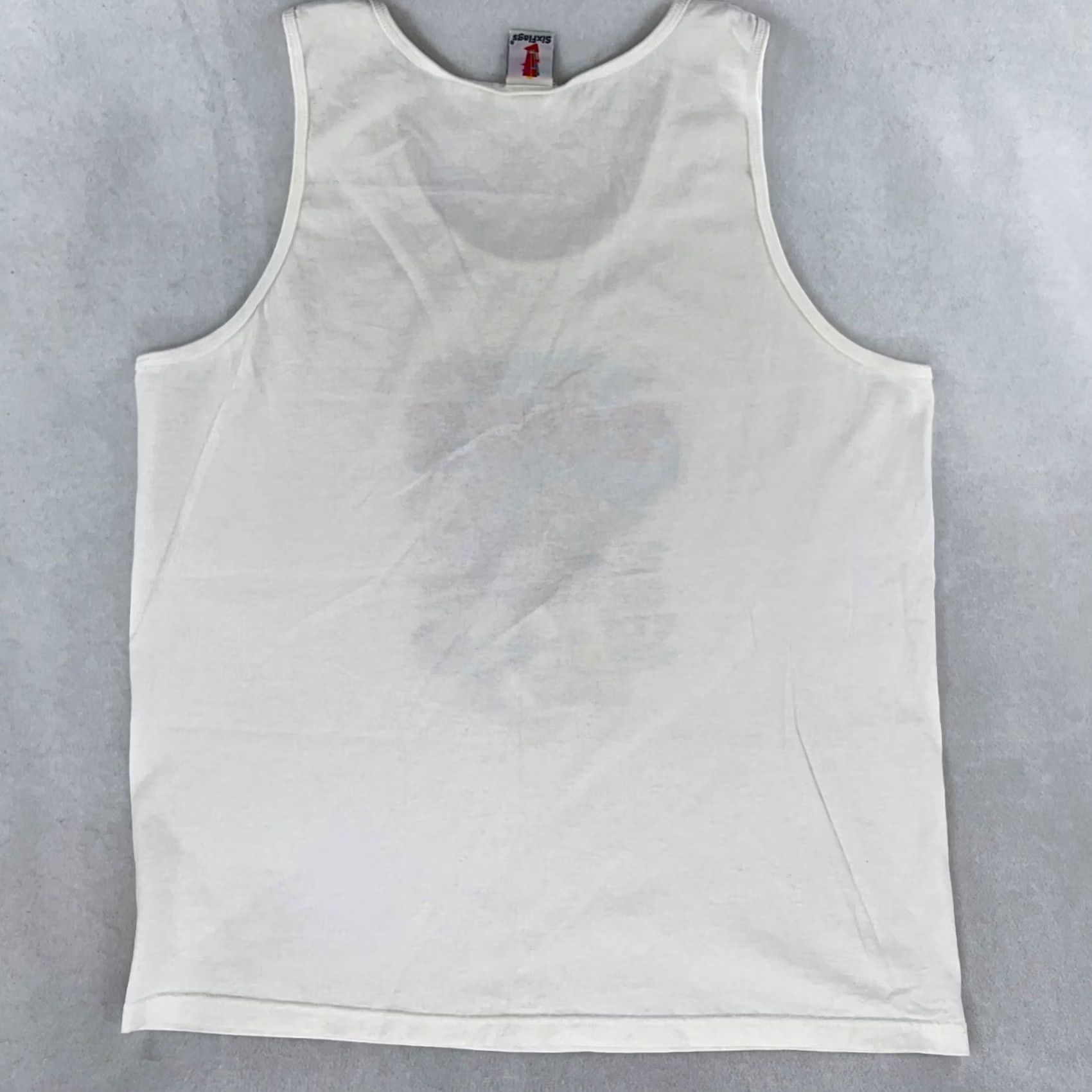 Vintage VTG SIX FLAGS LOONEY TUNES TANK TOP T-Shirt XL Theme park roller coaster Shirt Mens Vintage 90s 80s White Cotton Sleeveless Nike Size US M / EU 48-50 / 2 - 7 Thumbnail