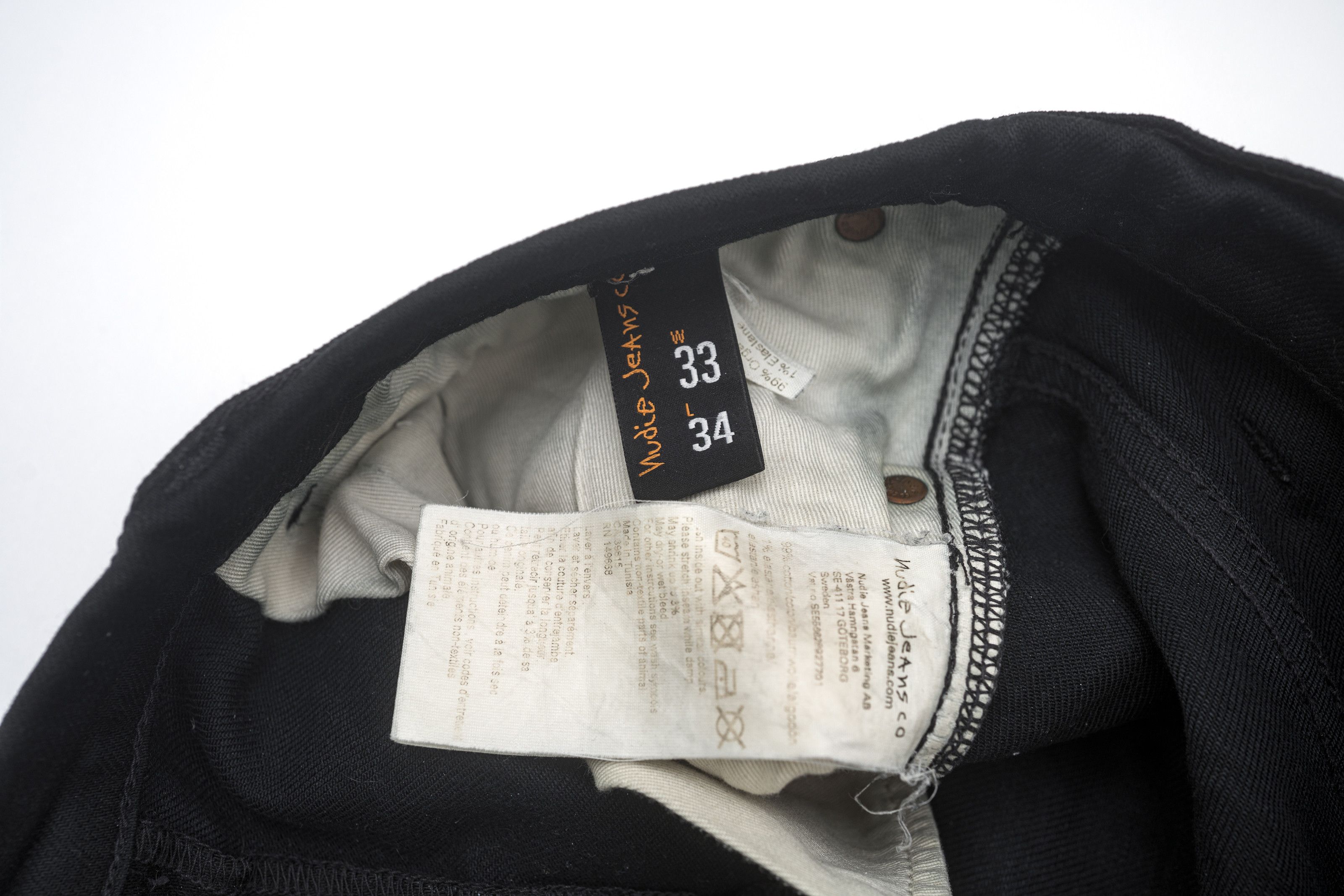 Nudie Jeans Nudie Jeans Slim Stretch Black Denim 33x34 Size US 33 - 3 Thumbnail