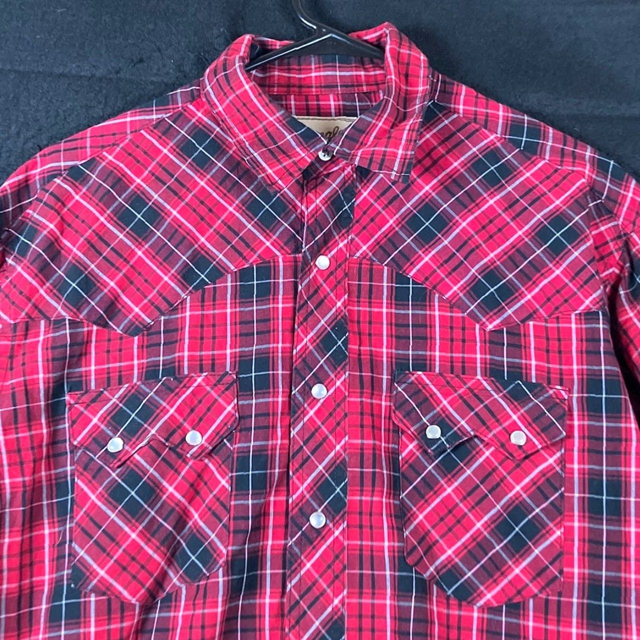 Wrangler Wrangler Shirt Red Black Plaid Pearl Snap Long Sleeve Western Medium Mens Shirt Size US M / EU 48-50 / 2 - 2 Thumbnail