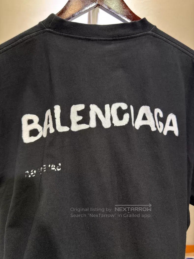 Balenciaga Balenciaga Black Faded Dissolved Letter Short Sleeve T-Shi Size US XS / EU 42 / 0 - 4 Thumbnail