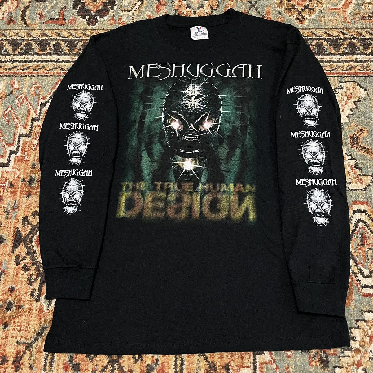 image of Band Tees x Grail Meshuggah The True Human Design Vintage Large L/s Shirt 90's in Black (Size XL)