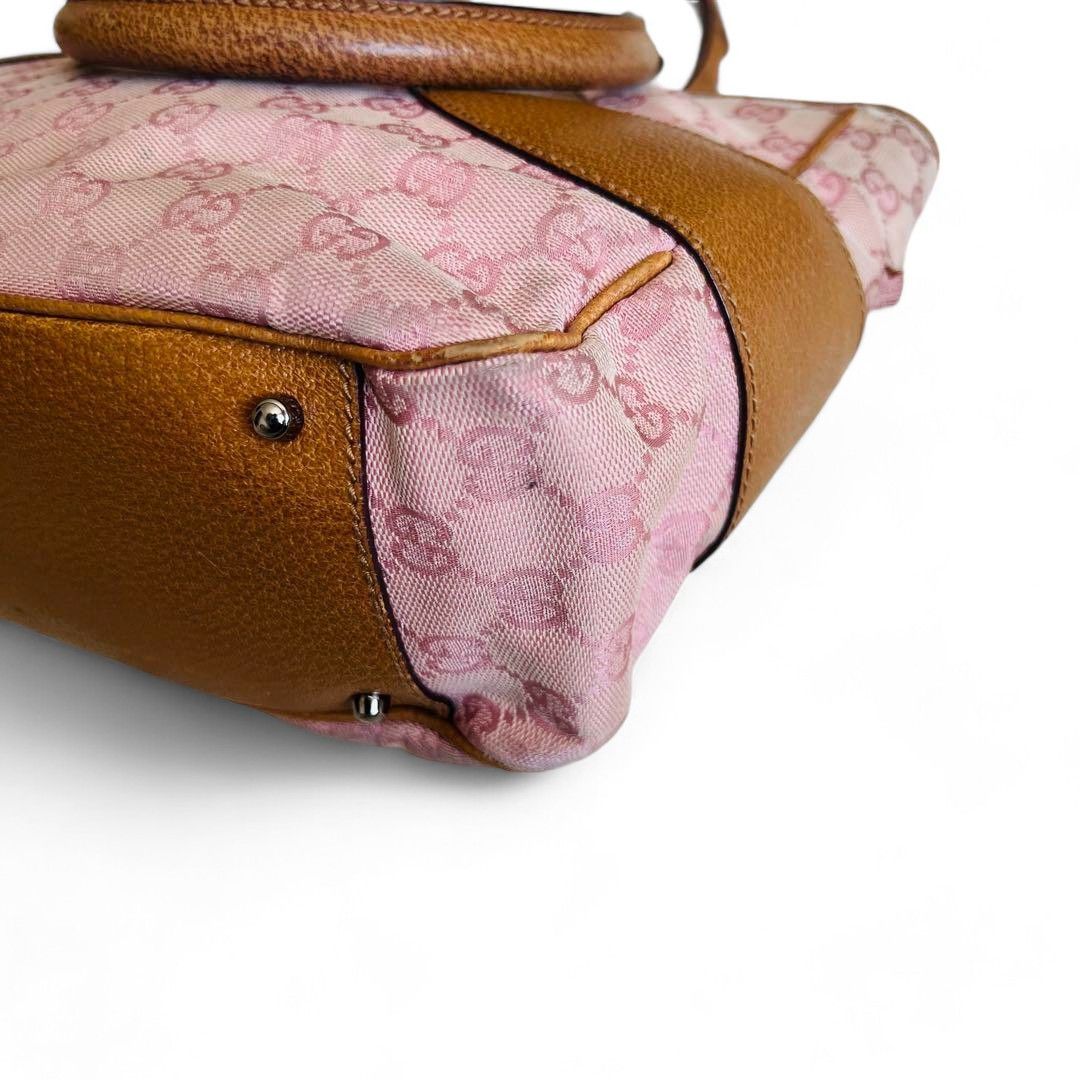 Gucci Gucci - Tote Bag Pink Purple Monogram Leather Canvas Size ONE SIZE - 3 Thumbnail