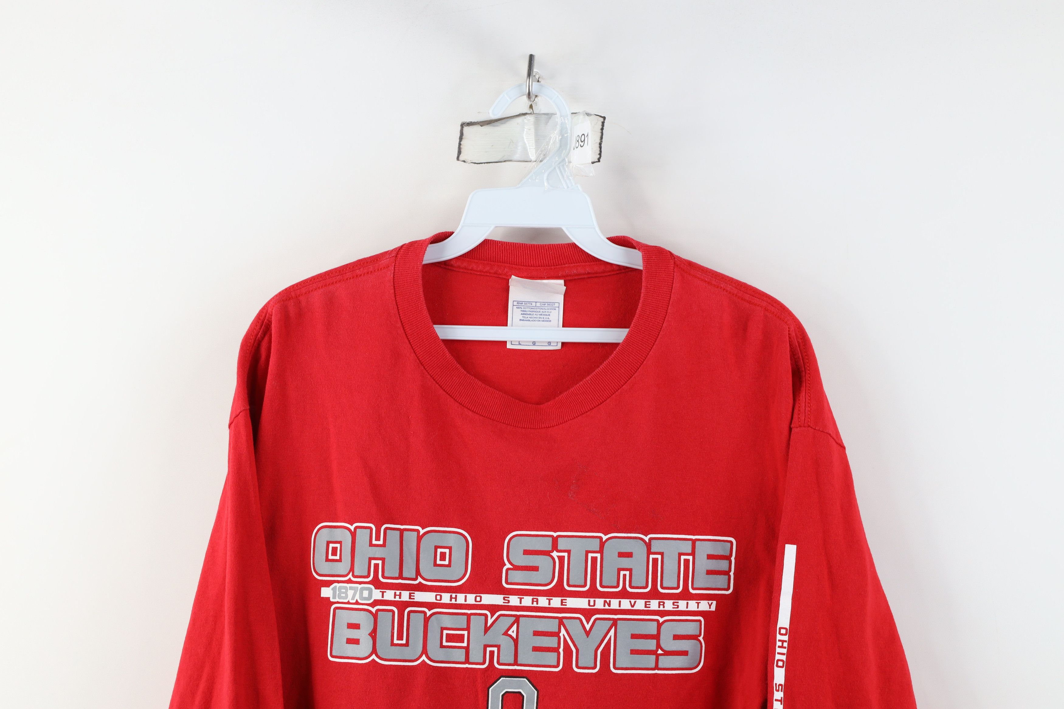 Vintage Vintage Ohio State University Long Sleeve T-Shirt Red Cotton Size US L / EU 52-54 / 3 - 2 Thumbnail