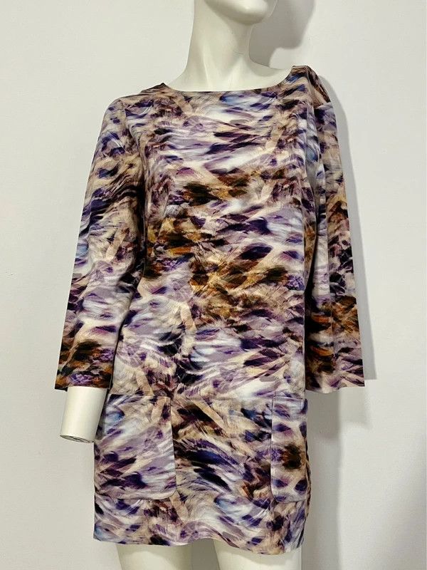 Escada Escada Emylia Sheath Midi Dress Purple Multicolor Size M / US 6-8 / IT 42-44 - 1 Thumbnail