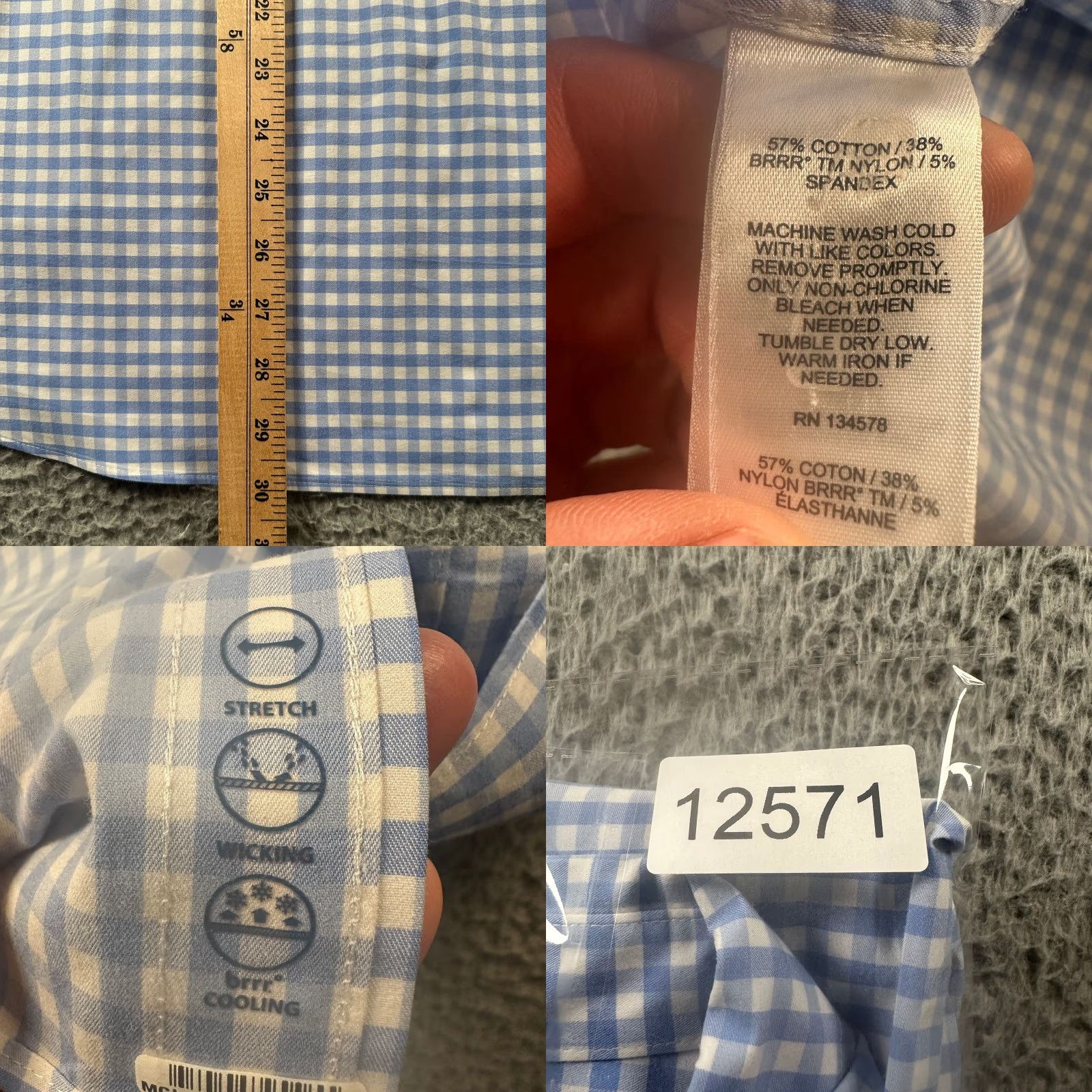 Vineyard Vines VINEYARD VINES Shirt Mens XL Blue White Gingham OTG Performance Button Down Shirt Size US XL / EU 56 / 4 - 8 Thumbnail