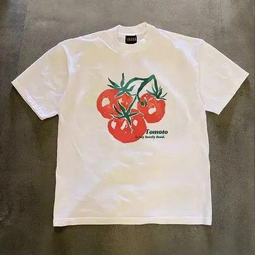 VIBE White casual retro tomato print t-shirt Size US M / EU 48-50 / 2 - 1 Thumbnail