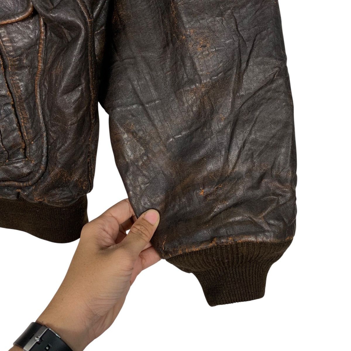 Japanese Brand D Homme A Homme Military Flight Leather Jacket Size US M / EU 48-50 / 2 - 13 Thumbnail