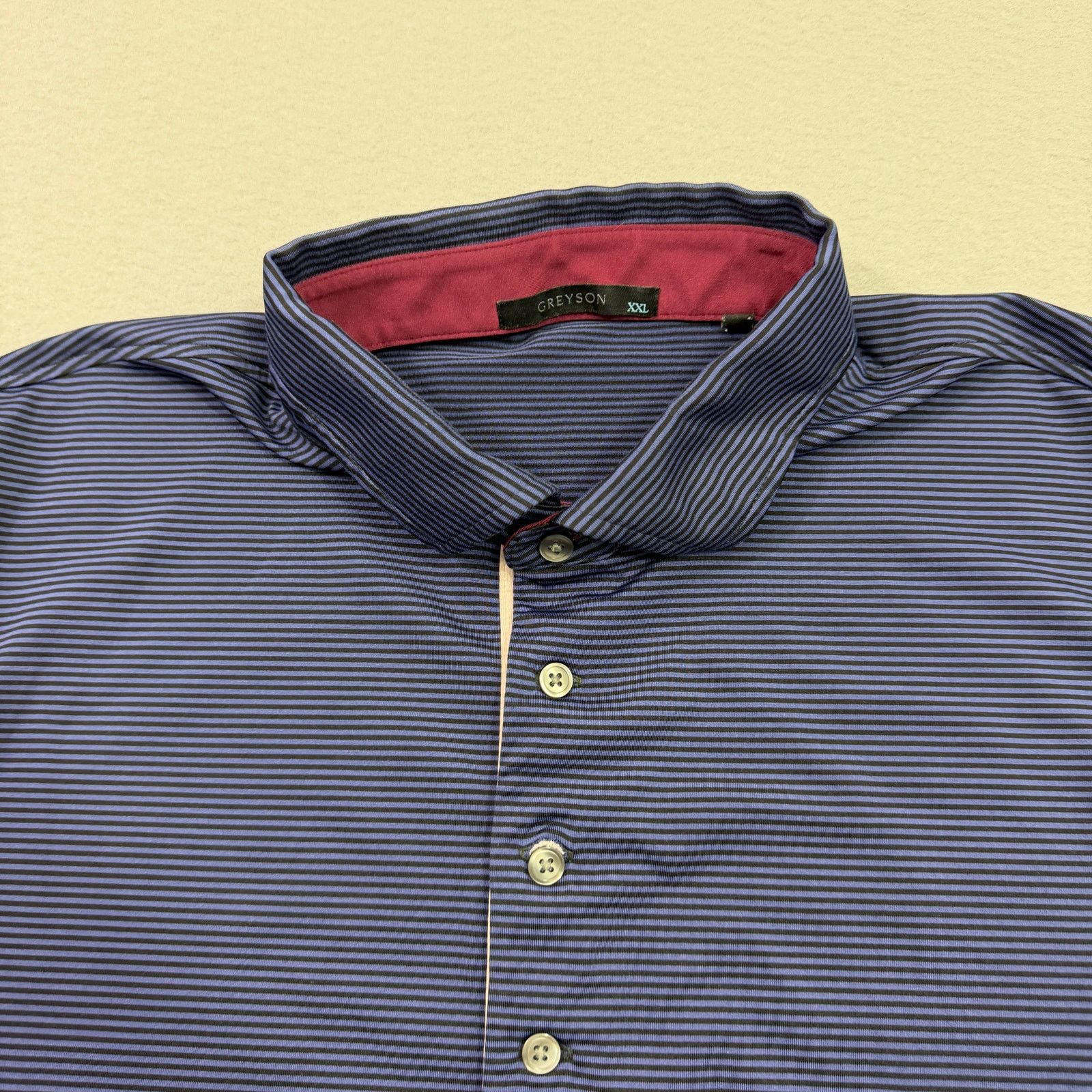 Other Greyson Polo Shirt Men's 2XL Blue Black Striped Collared Size US XXL / EU 58 / 5 - 3 Thumbnail