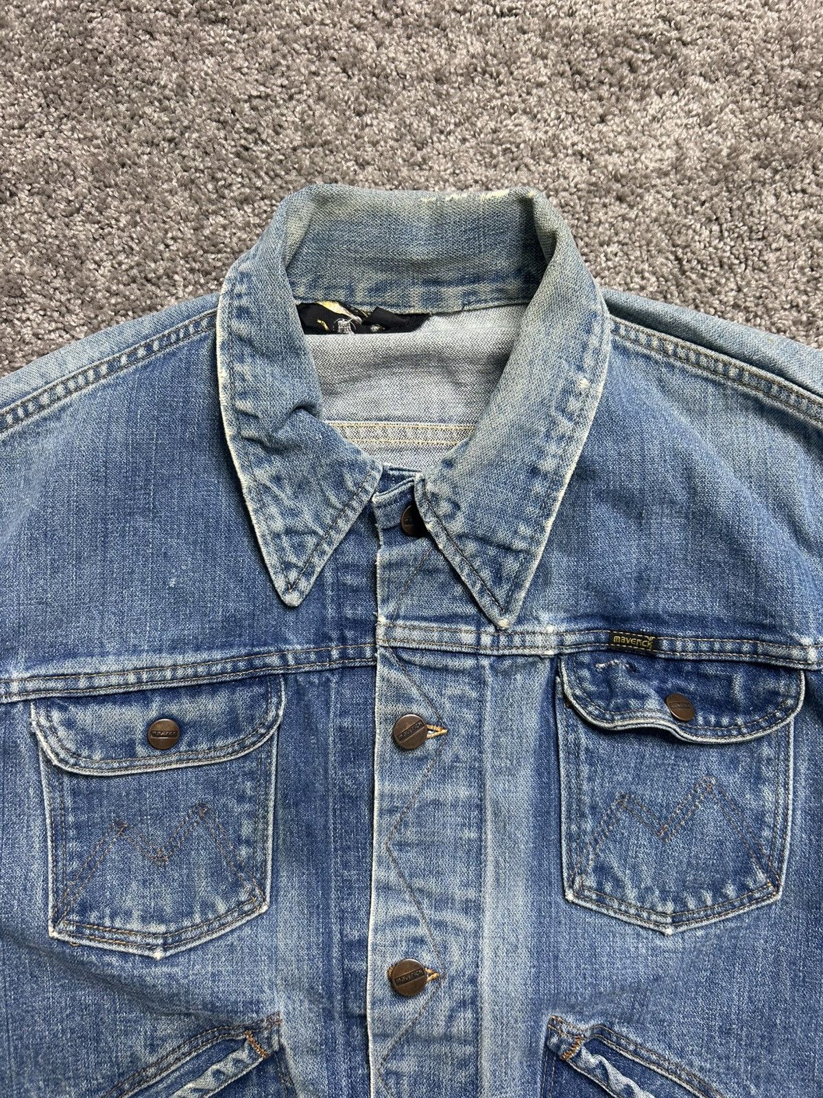 Vintage Vintage 70s/80s Maverick Denim Jacket USA Faded Distressed Size US M / EU 48-50 / 2 - 2 Thumbnail