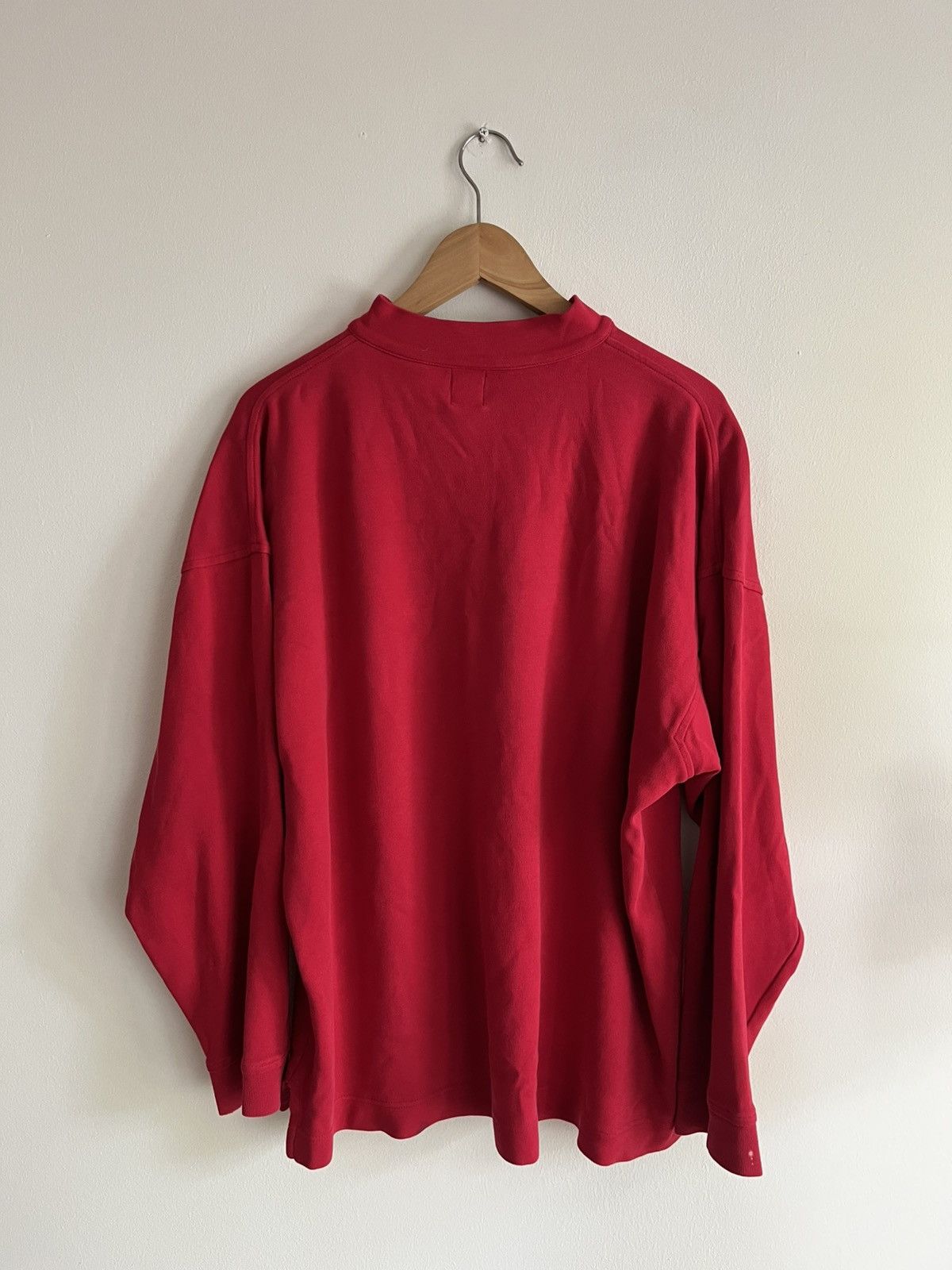 Gap × Vintage GAP Red Quarter Mock Neck USA 90s 80s 100% Big skate y2k Size US L / EU 52-54 / 3 - 2 Thumbnail