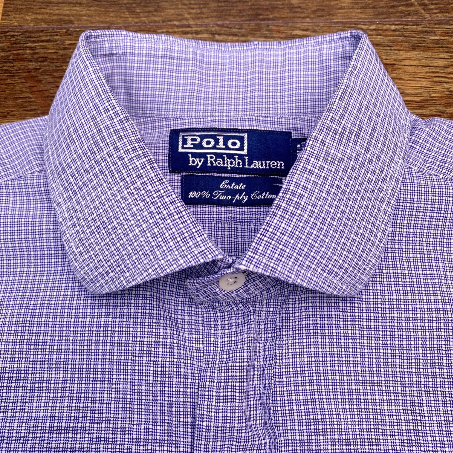Polo Ralph Lauren Polo Ralph Lauren Estate Fit Shirt Mens 16.5 34 Blue Two Ply Cotton Button Up Regular Casual Classic Preppy Shirt Mens Blue 16.5 34 Size US XL / EU 56 / 4 - 4 Thumbnail