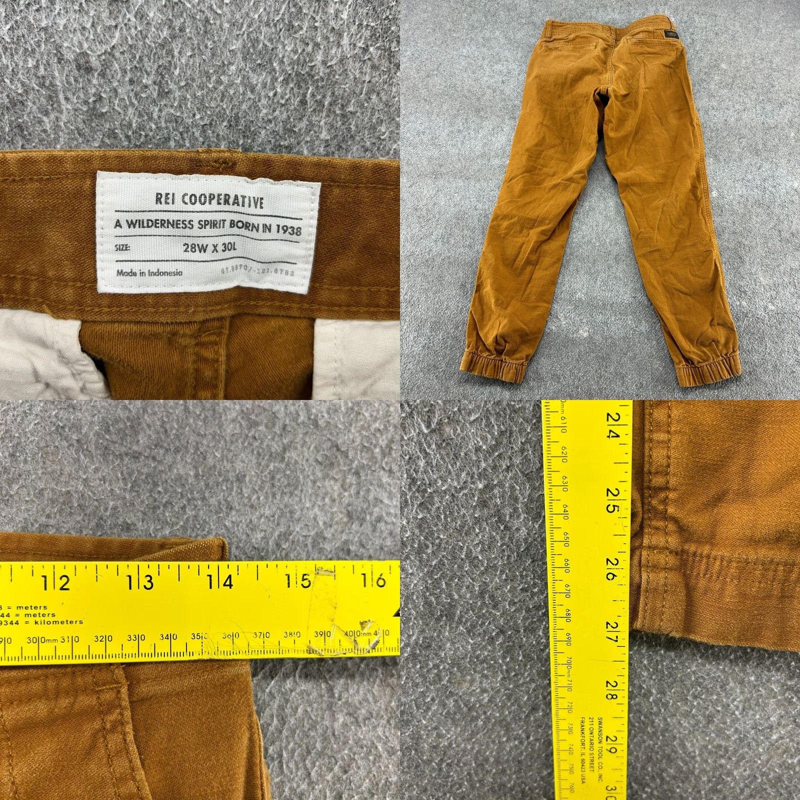 Vintage REI Pants Mens 28x30 Brown Tan Jogger Straight Double Knee Trailsmith Canvas Nylon Cargo Pocket Zip Size US 28 / EU 44 - 8 Thumbnail