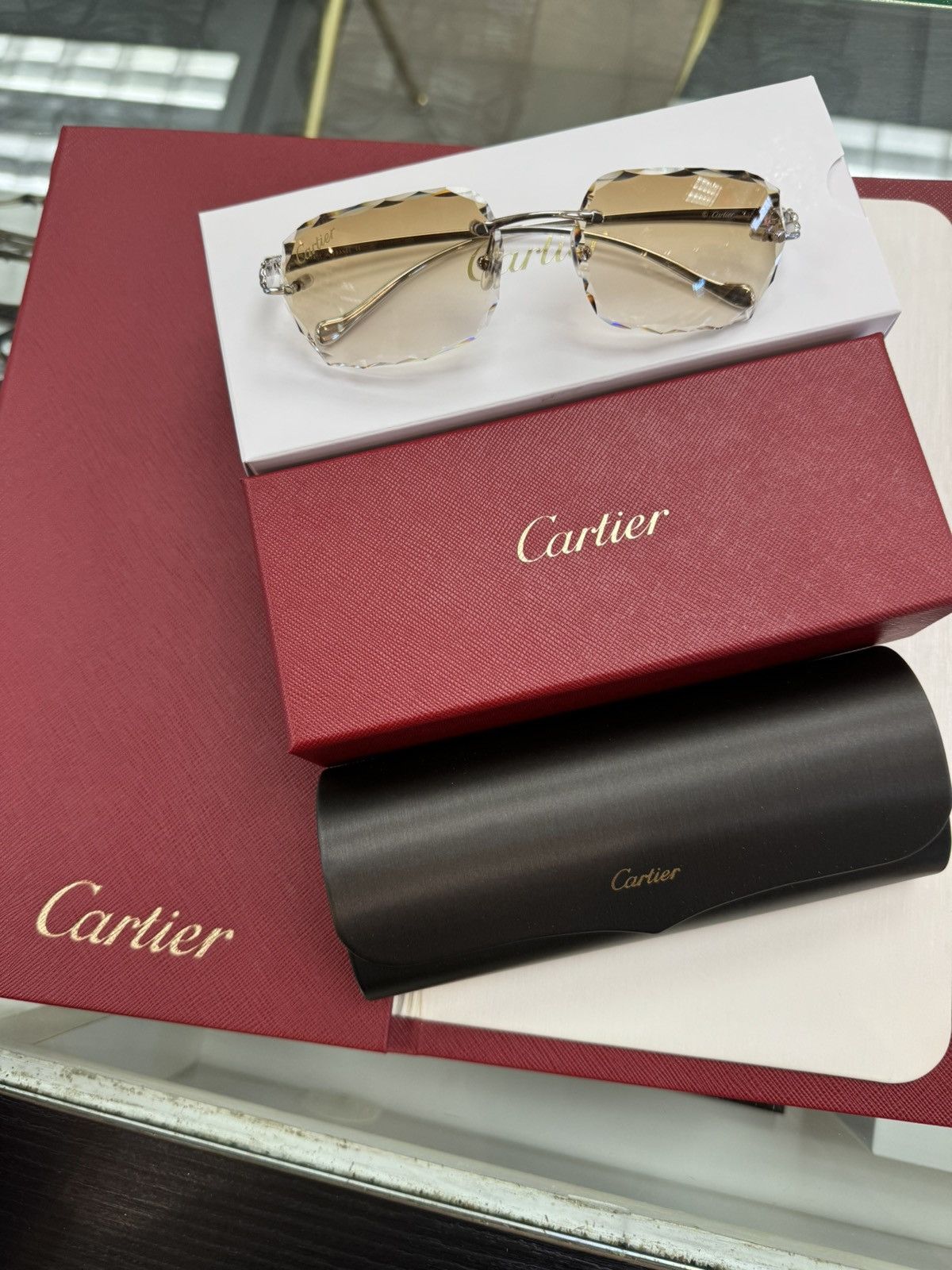 Cartier Cartier Platinum Panthere with Custom Diamond Cut Lenses Grailed