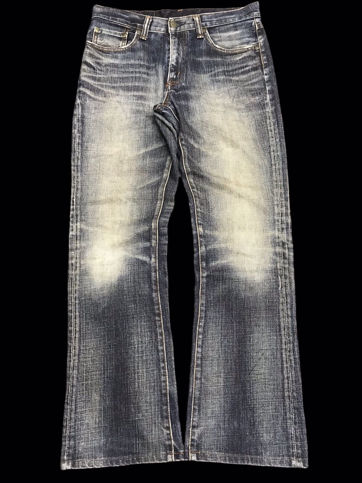 Big John × Vintage 💥FLARE💥VINTAGE BIG JOHN JAPAN STONEWASH FLARE DENIM F452 Size US 29 - 1 Thumbnail