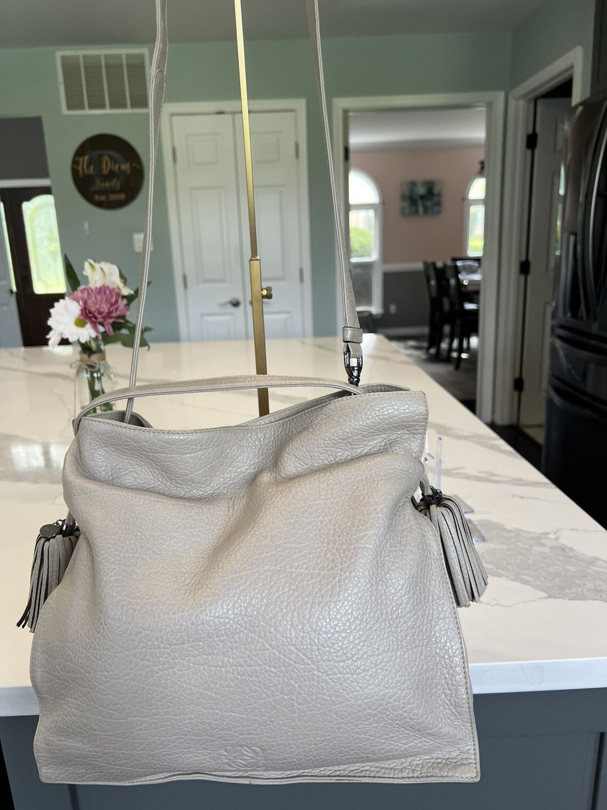 Loewe Loewe Vintage Pebbled Leather Tassel Shoulder Bag Size ONE SIZE - 3 Thumbnail