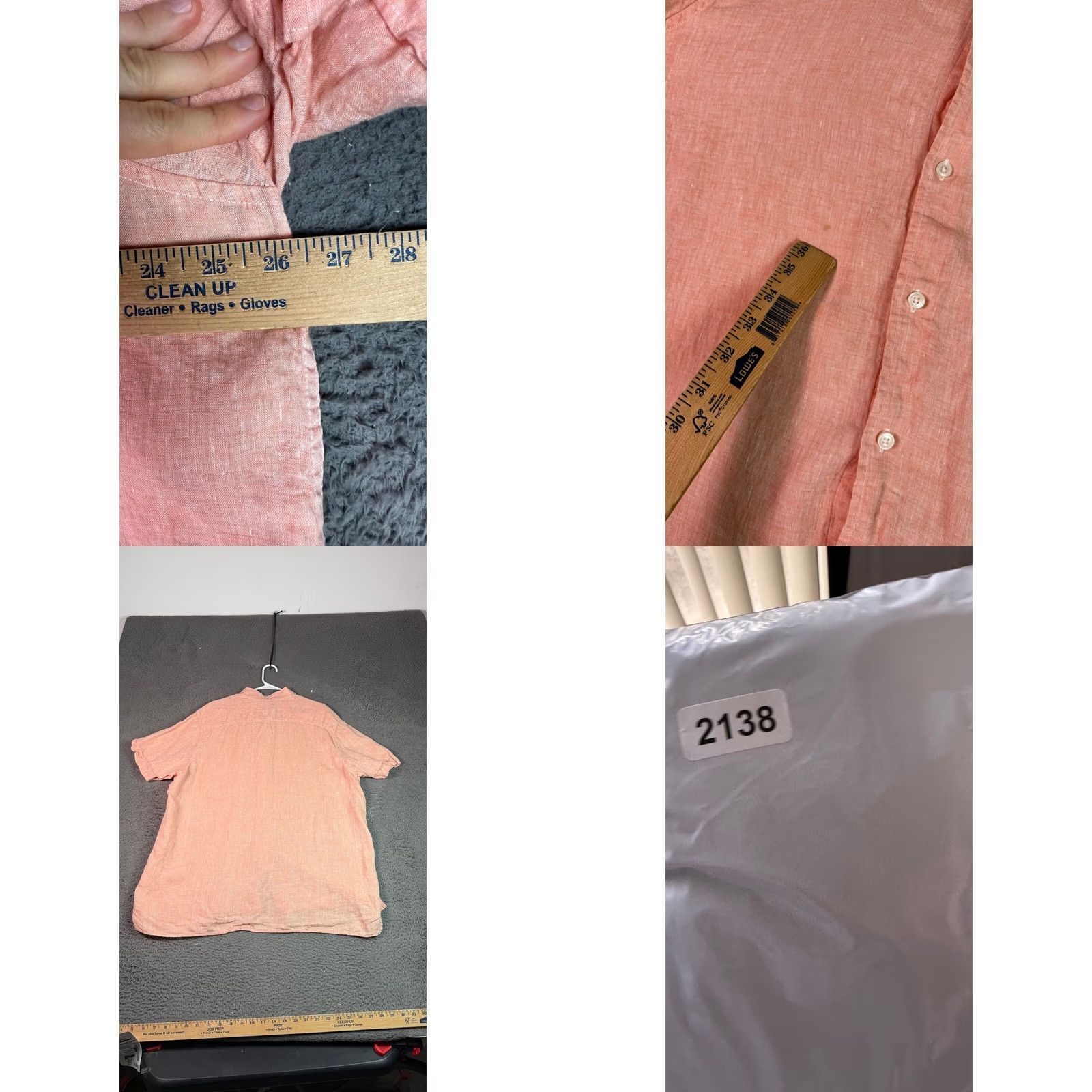 Tasso Elba Tasso Elba Linen Button Up Shirt Short Sleeve Casual Peach XXL Size US XXL / EU 58 / 5 - 8 Thumbnail