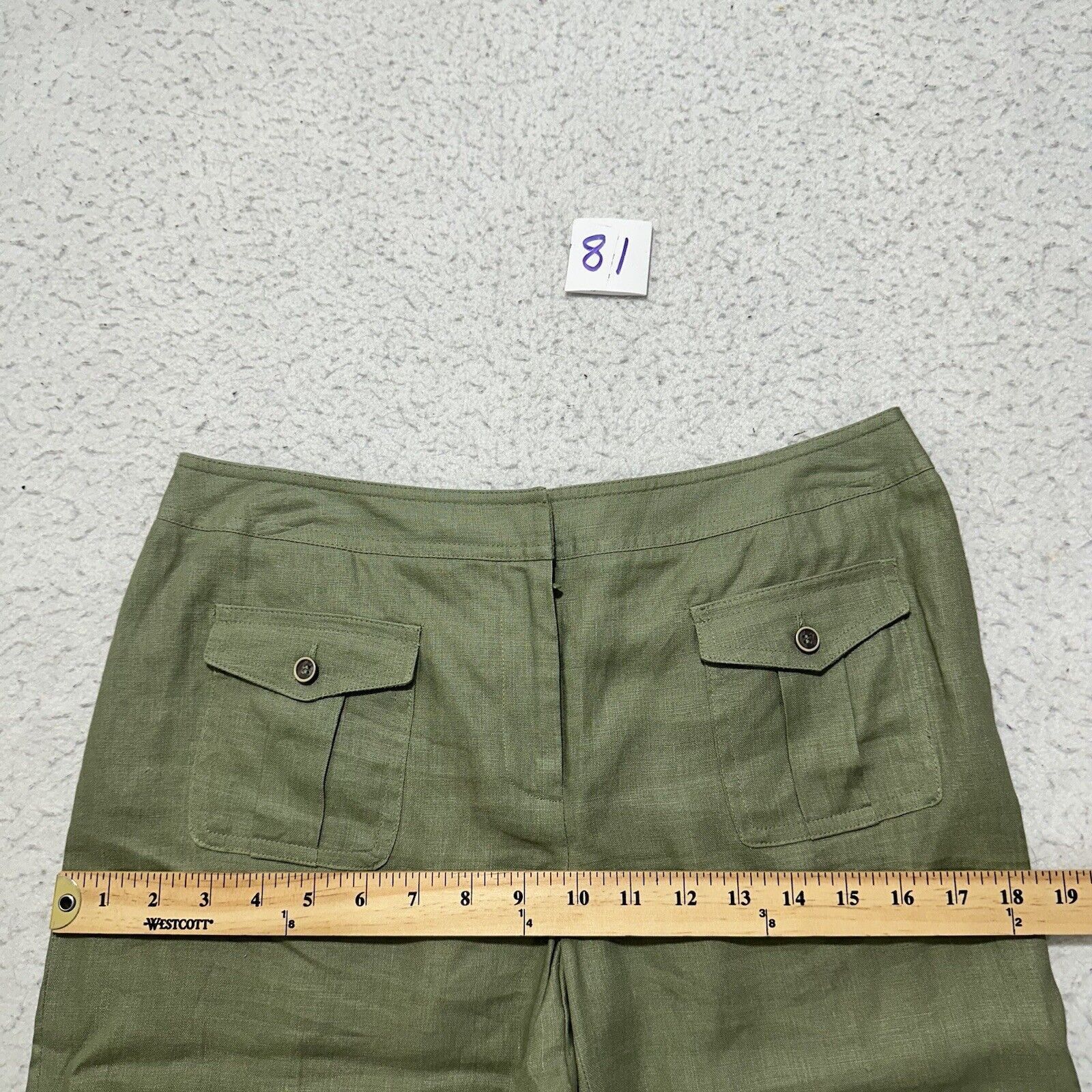 Other Style & Co 6 Pure Linen Green Straight Leg Capri Pants Size 28" / US 6 / IT 42 - 11 Thumbnail