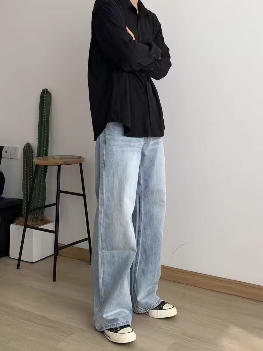 Japanese Brand × Vintage Vintage Wash Ripple Ice Blue Relaxed Jeans Size US 30 / EU 46 - 3 Thumbnail