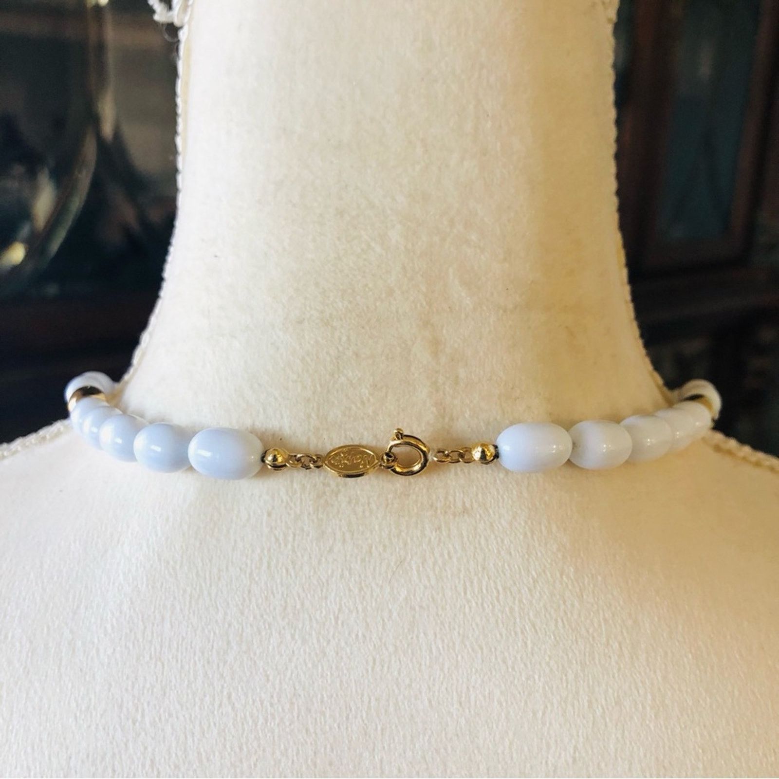 Vintage Vintage Napier white and gold barrel bead necklace Size ONE SIZE - 7 Thumbnail