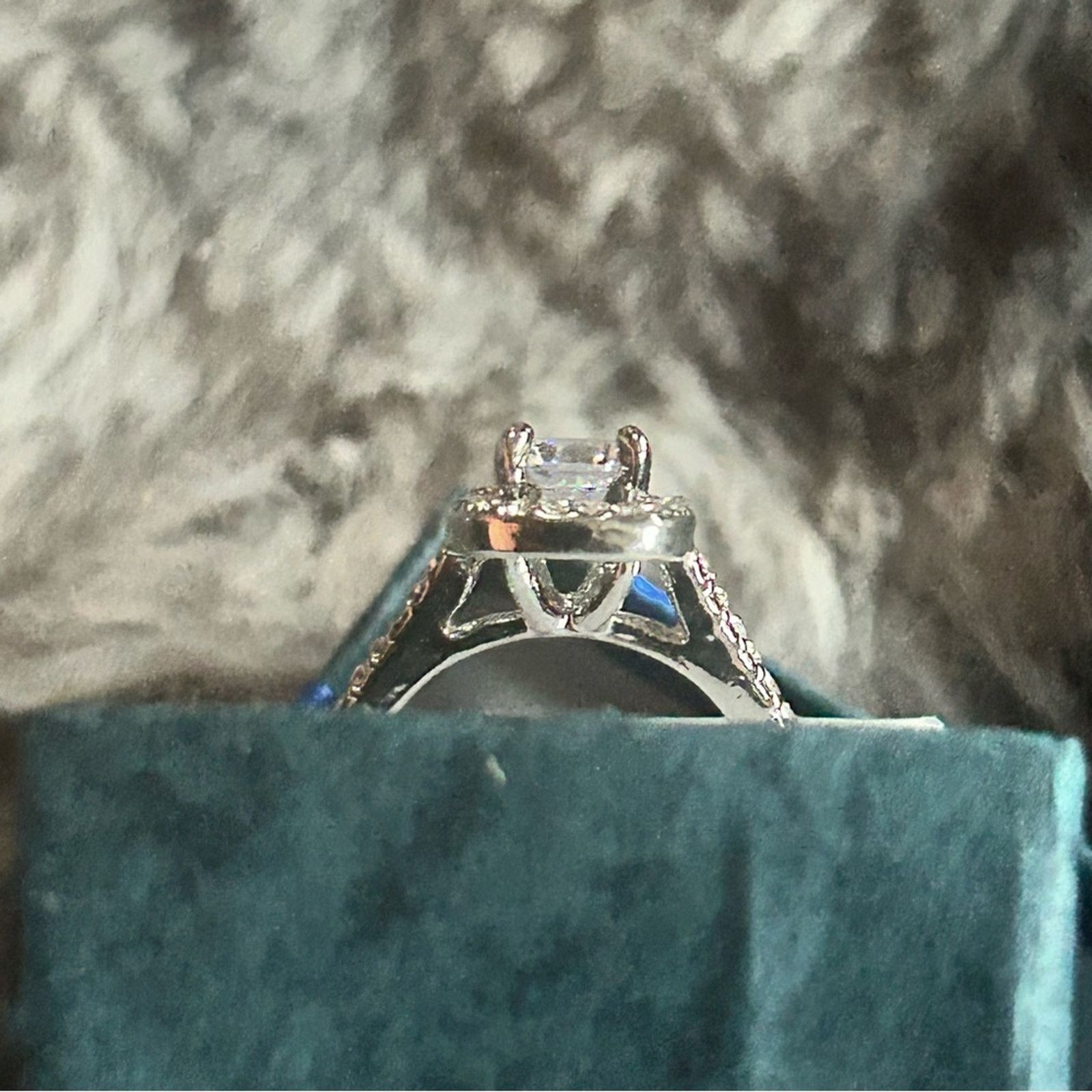 Jewelry Elegant prong set open basket cz sterling silver ring NIB Size ONE SIZE - 2 Thumbnail