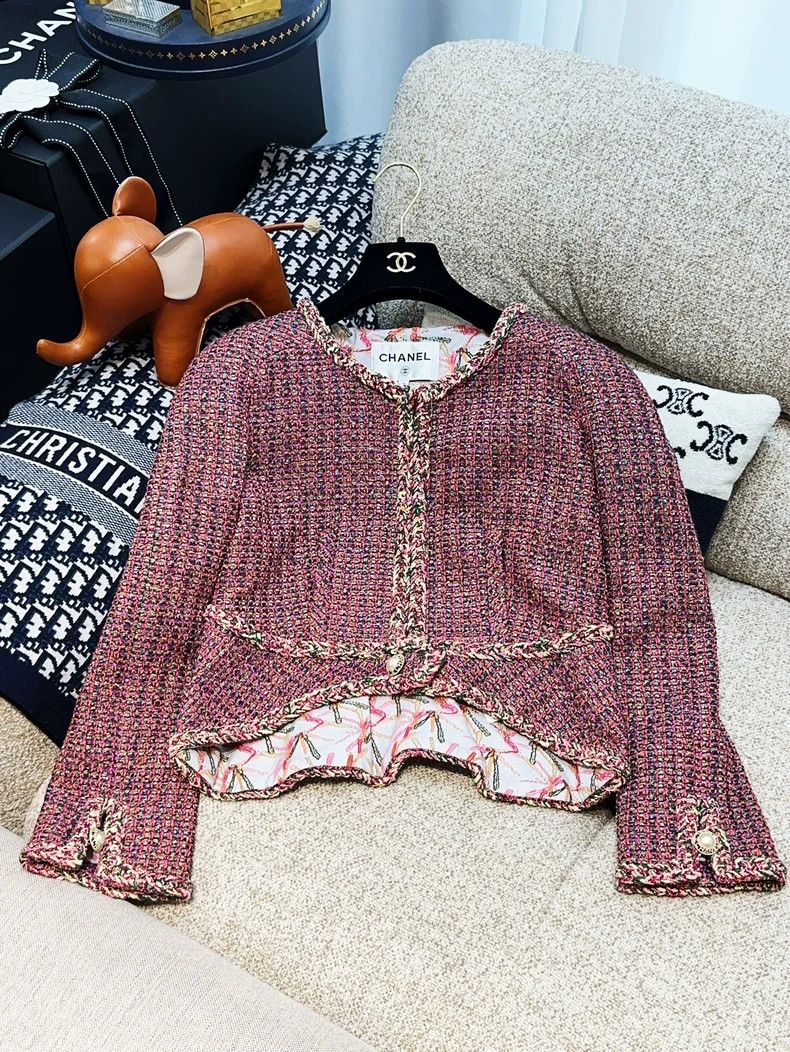 Chanel Chanel 19P pink mixed color pearl buckle tweed braided lon Size XS / US 0-2 / IT 36-38 - 1 Thumbnail