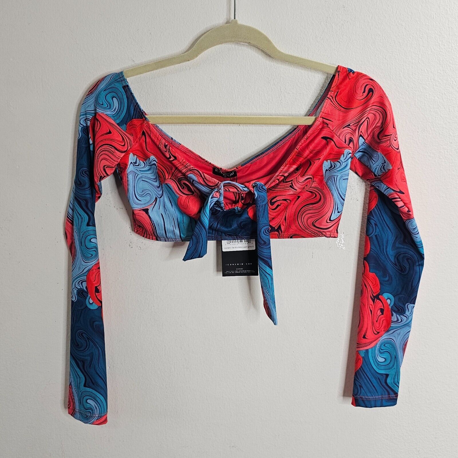 Other NWT Icon Swim Moment Like This Bikini Print Long Sleeve Top Size S / US 4 / IT 40 - 1 Thumbnail
