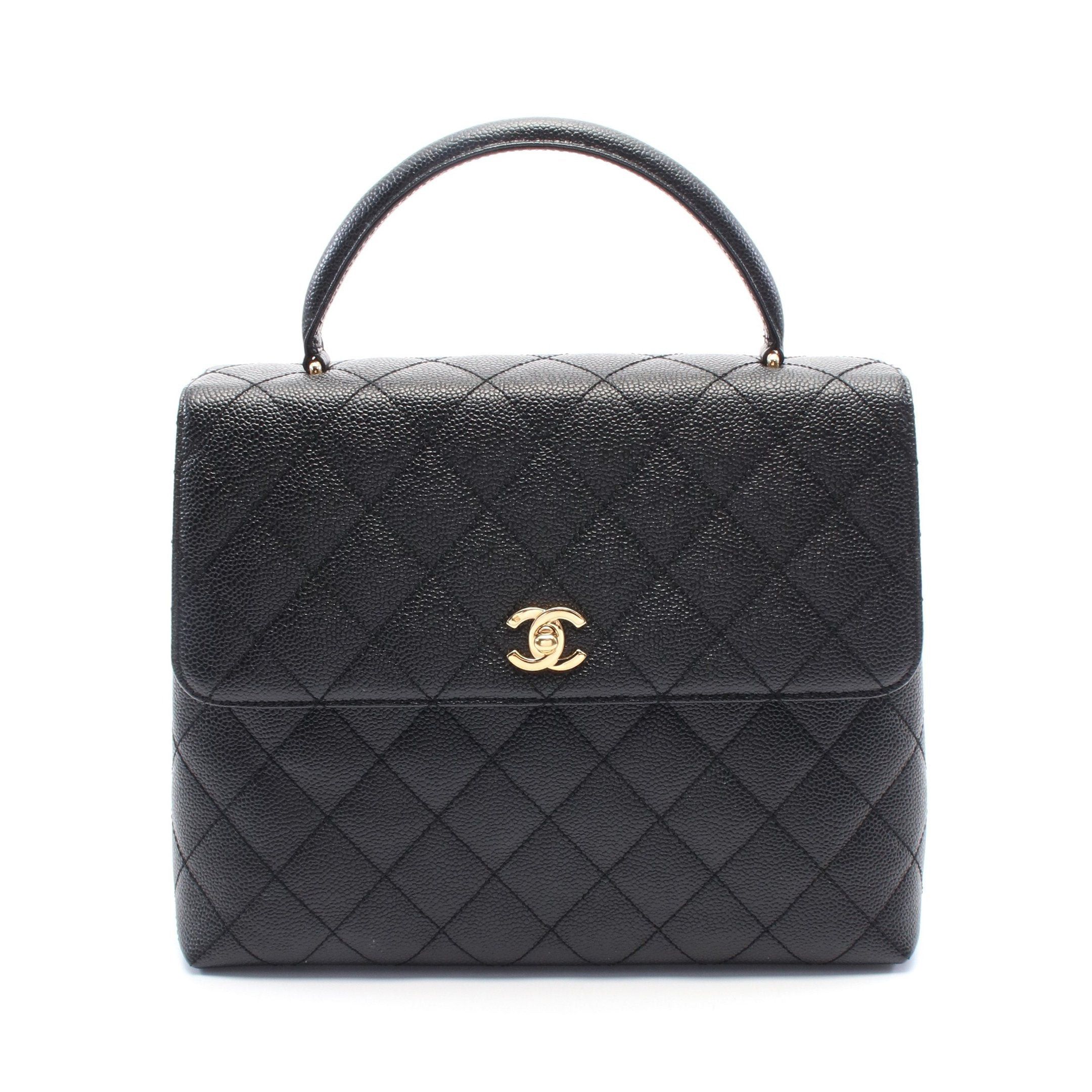 Chanel Chanel Handbag Caviar Skin Black Gold Hardware Size ONE SIZE - 1 Thumbnail